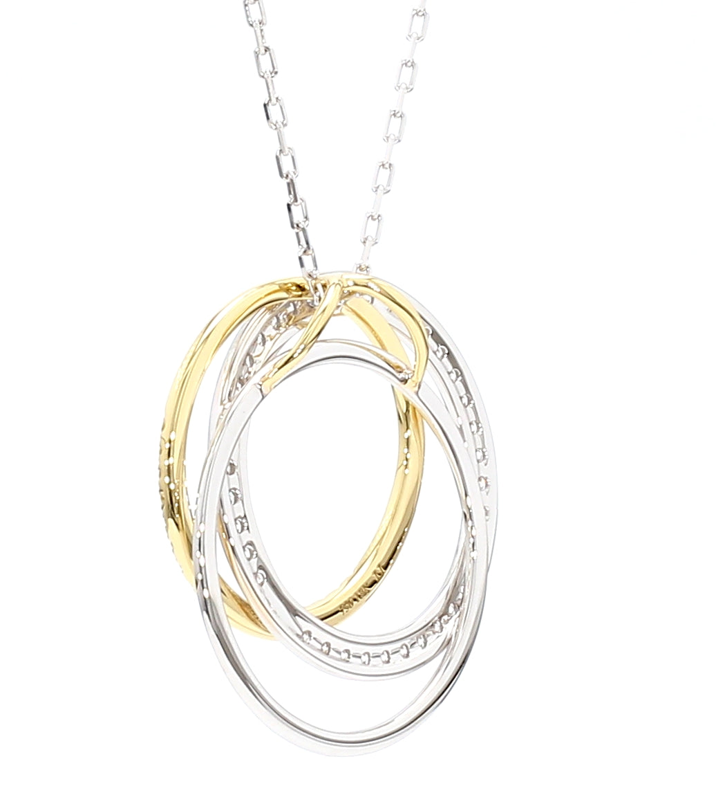 Natural Yellow Round Diamond 0.42 Carat TW Gold Pendant