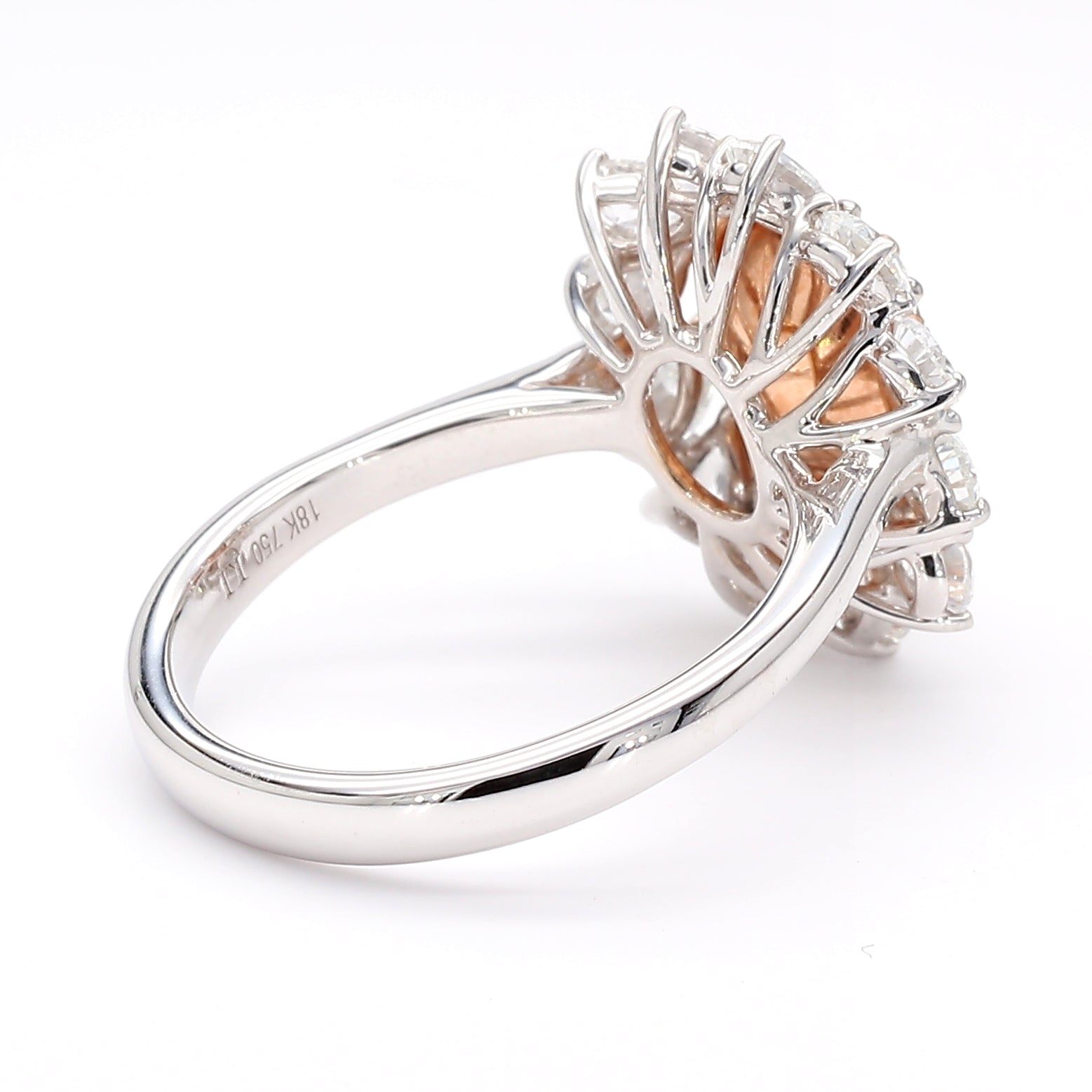 GIA Certified Natural Fancy Brownish Yellow Oval Diamond 2.95 Carat TW Gold Ring