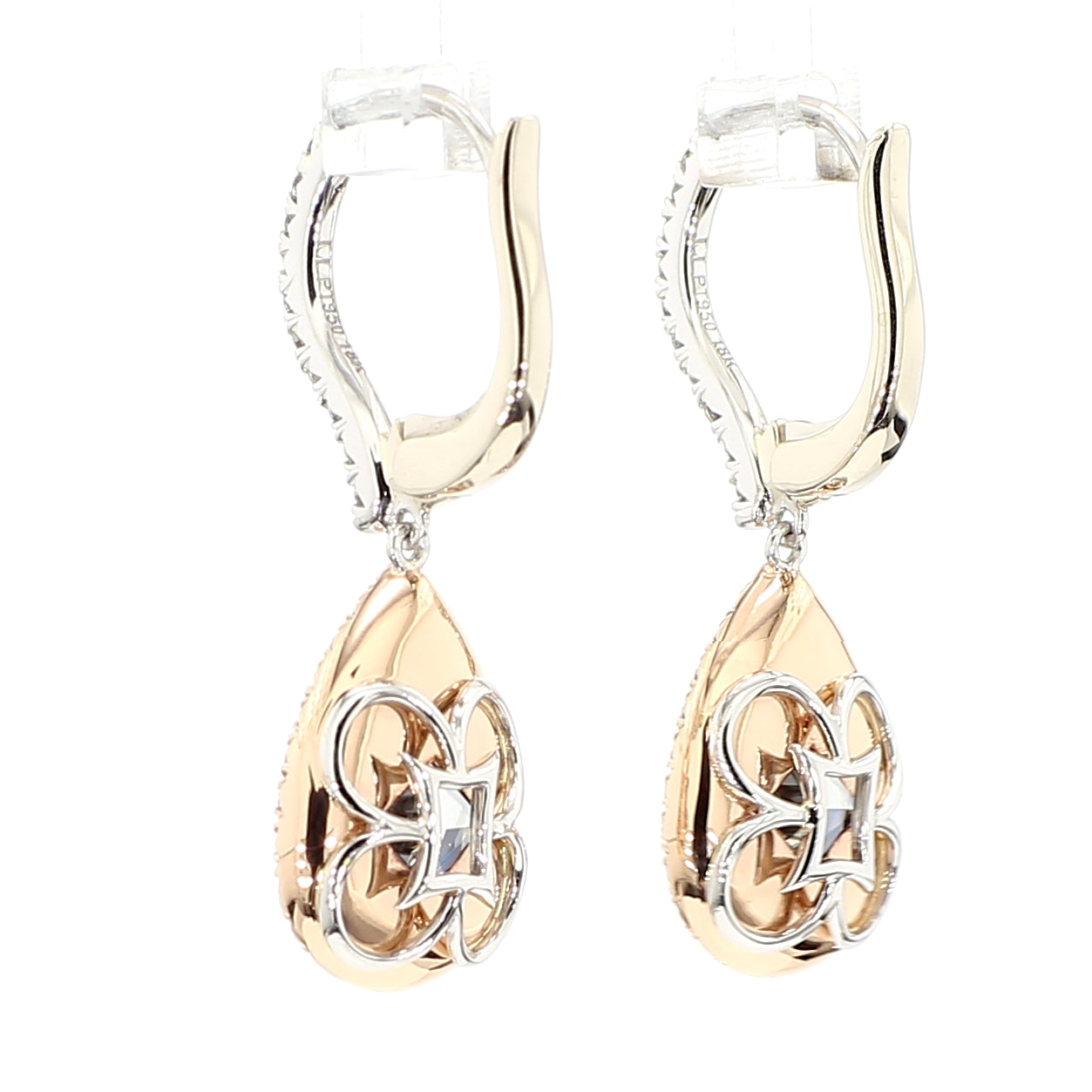 GIA Natural Fancy Dark Gray Pear Diamond 4.40 Carat TW Platinum Earrings
