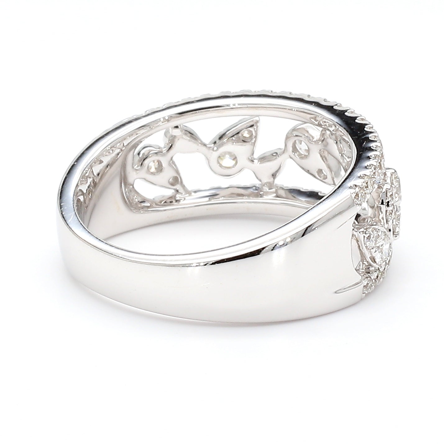 Natural White Round Diamond 0.77 Carat TW Gold Ring