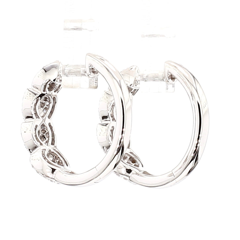 Natural White Round Diamond 0.64 Carat TW Gold Earrings