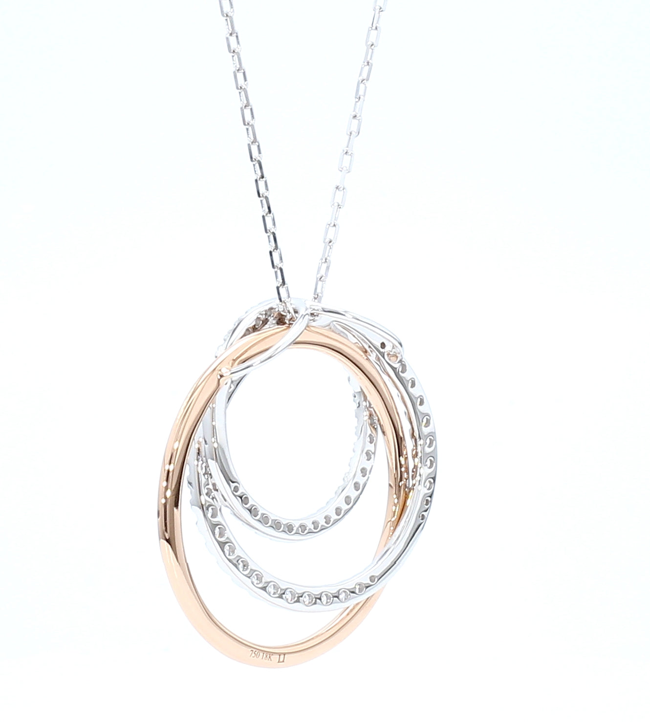 Natural White Round Diamond 1.14 Carat TW Gold Pendant