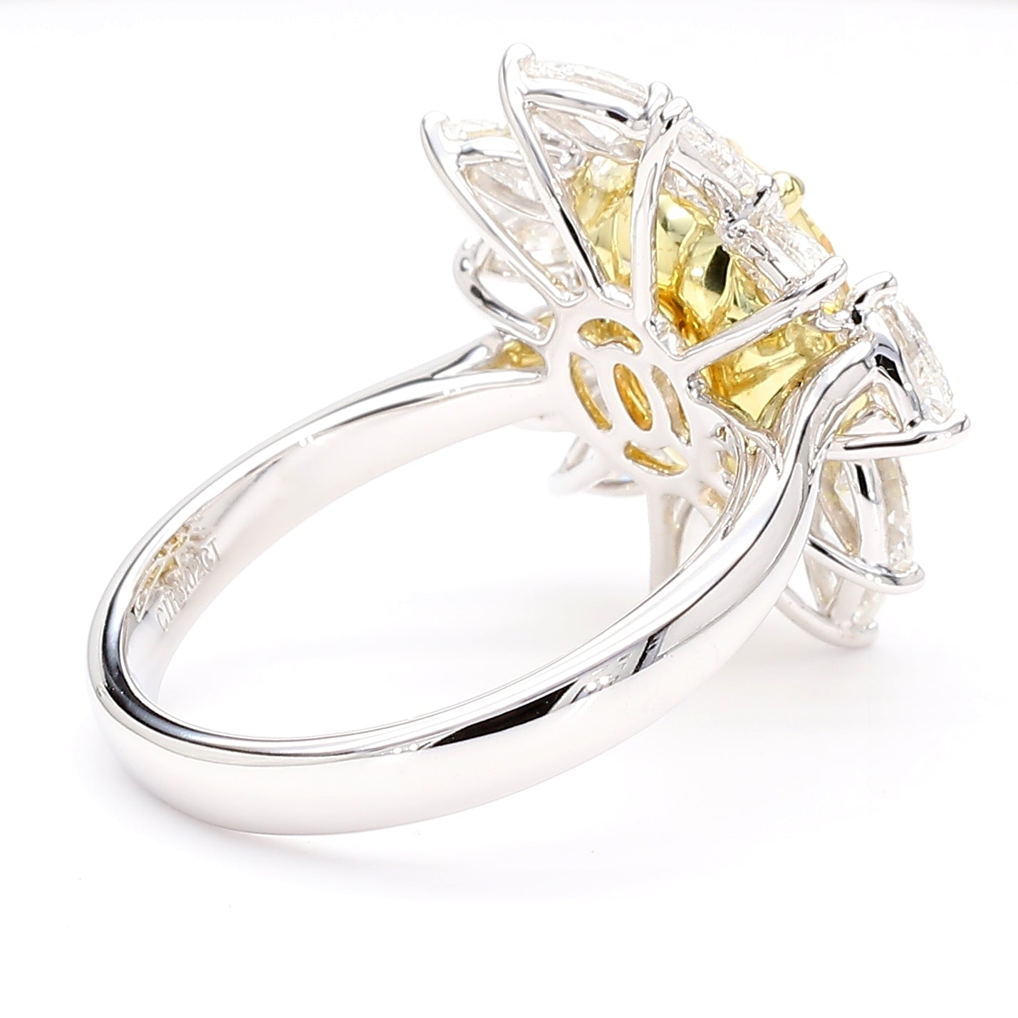 GIA Certified Natural Light Yellow Oval Diamond 4.72 Carat TW Gold Ring