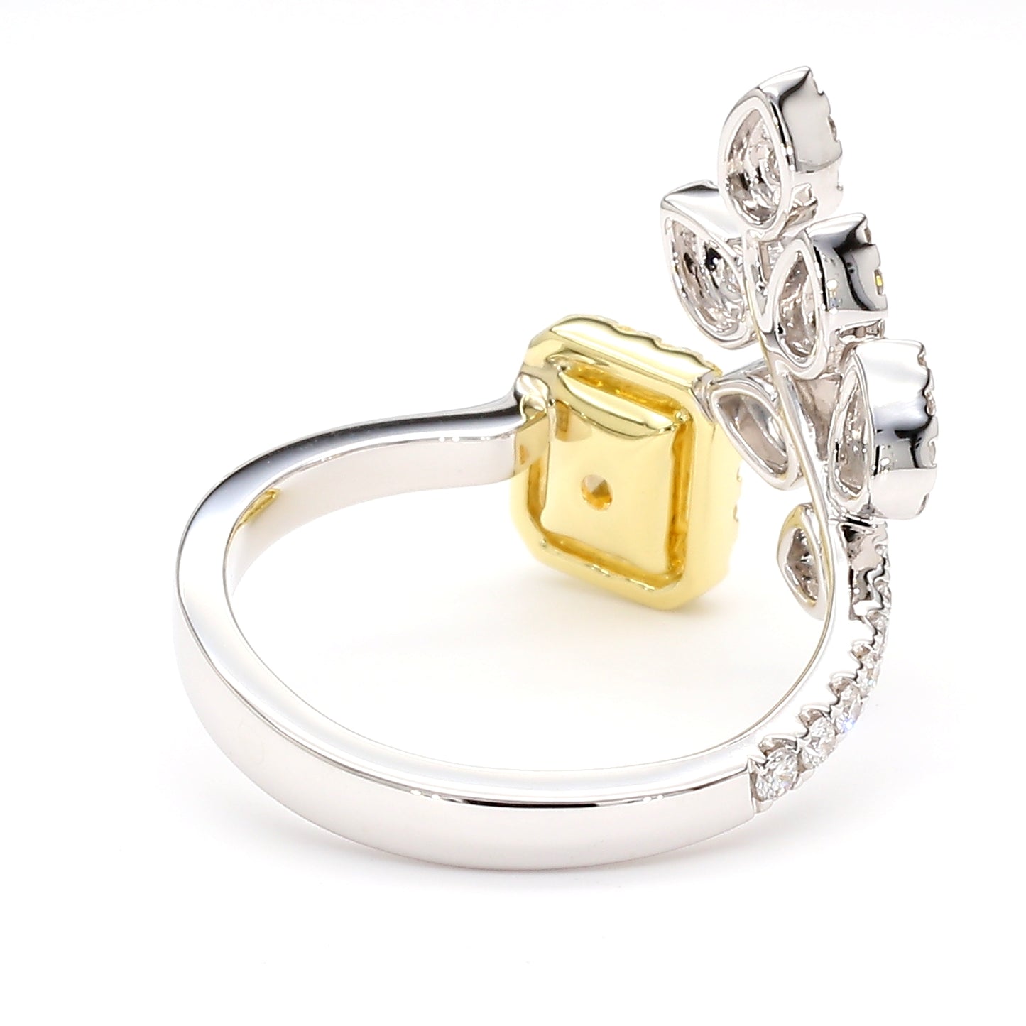 GIA Certified Natural Fancy Light Yellow Radiant Diamond 1.33 Carat TW Gold Ring