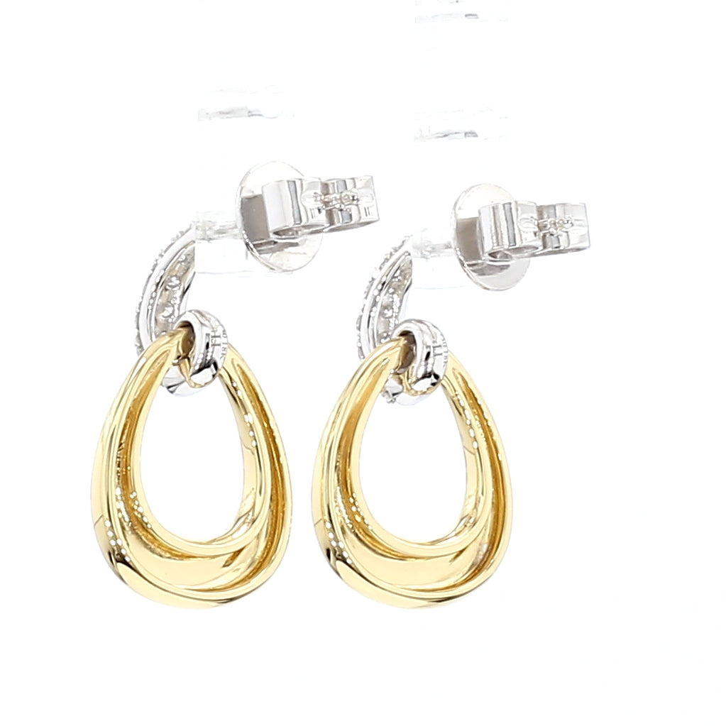 Natural White Round Diamond 0.32 Carat TW Gold Earrings