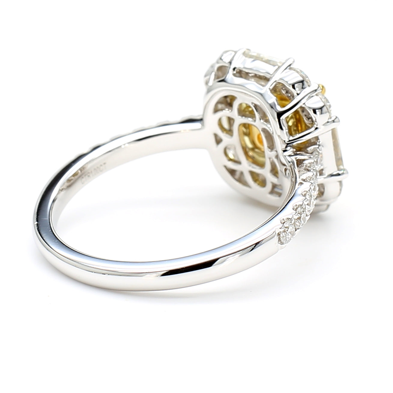 GIA Certified Natural Light Yellow Radiant Diamond 2.25 Carat TW Gold Ring