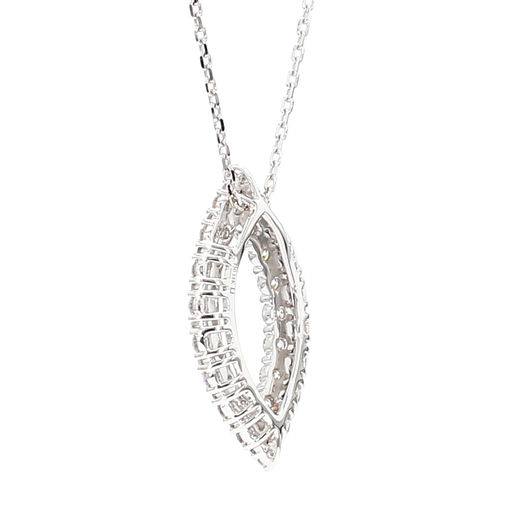 Natural White Round Diamond 0.99 Carat TW Gold Pendant