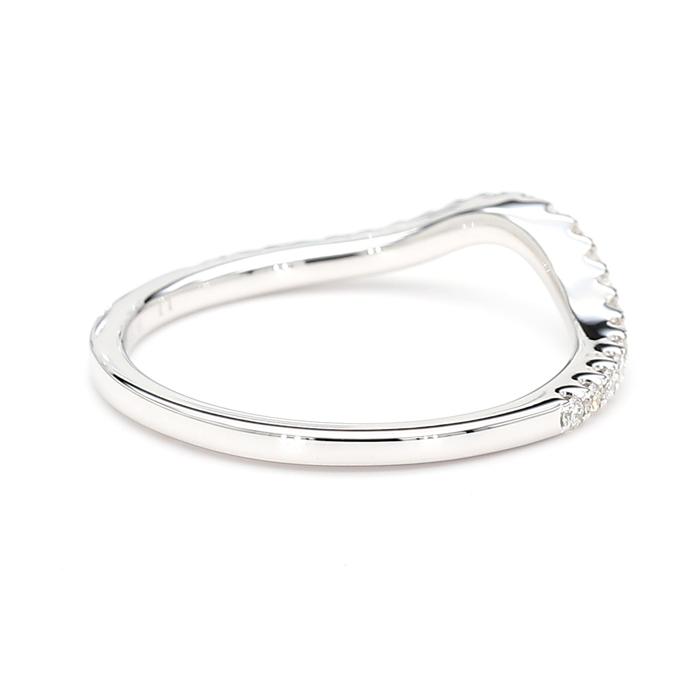 Natural Round White Diamond 0.19 Carat TW Gold Band