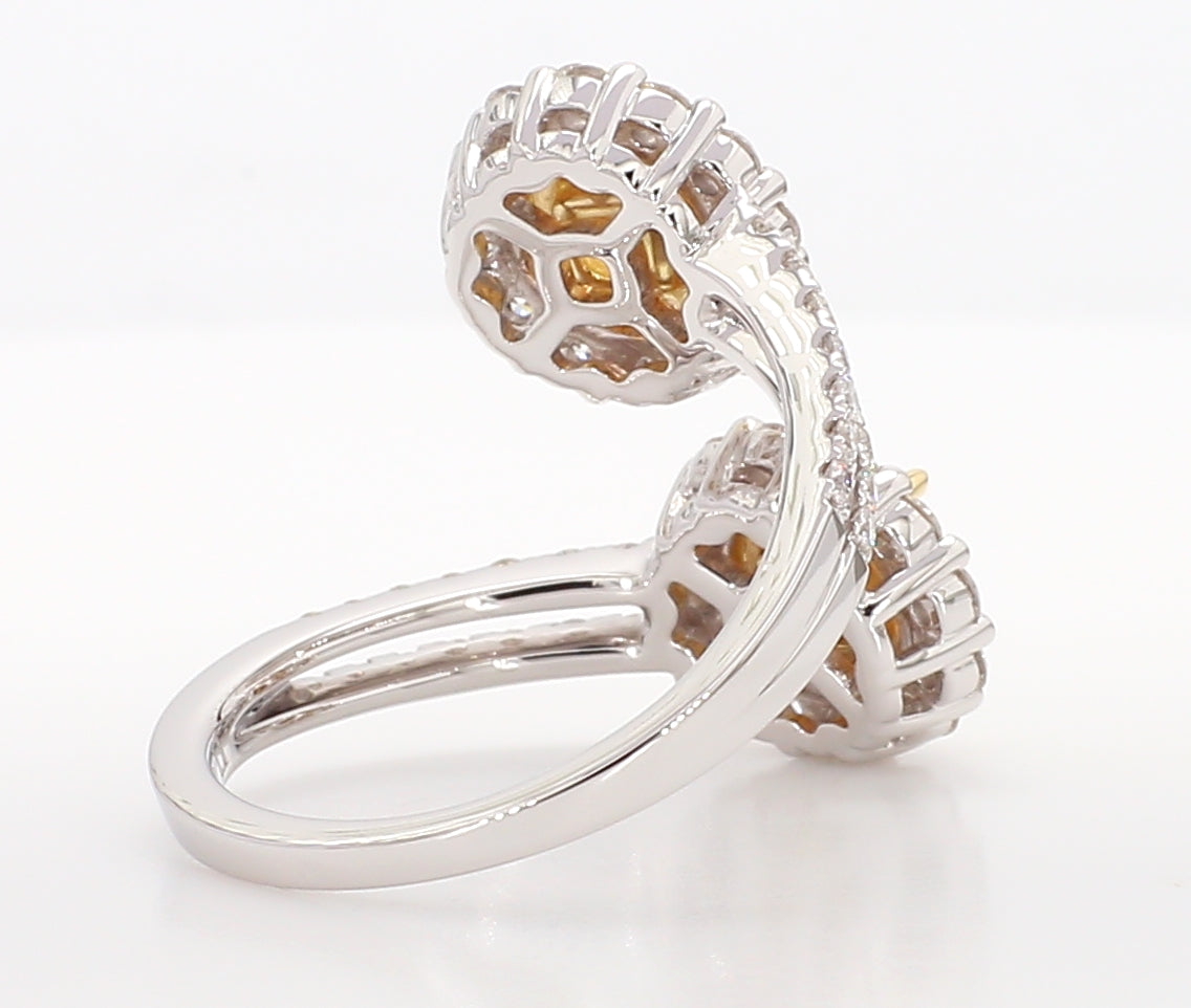 Natural Yellow Cushion Diamond 1.74 Carat TW Gold Ring