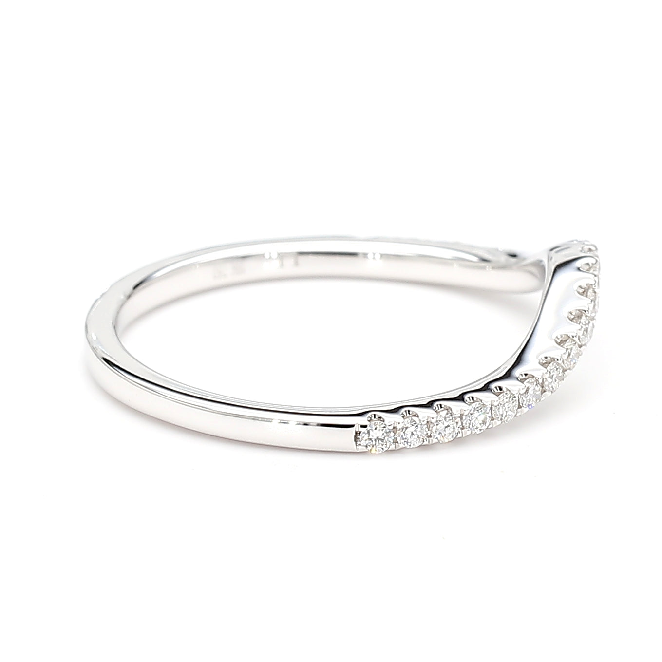 Natural Round White Diamond 0.19 Carat TW Gold Band
