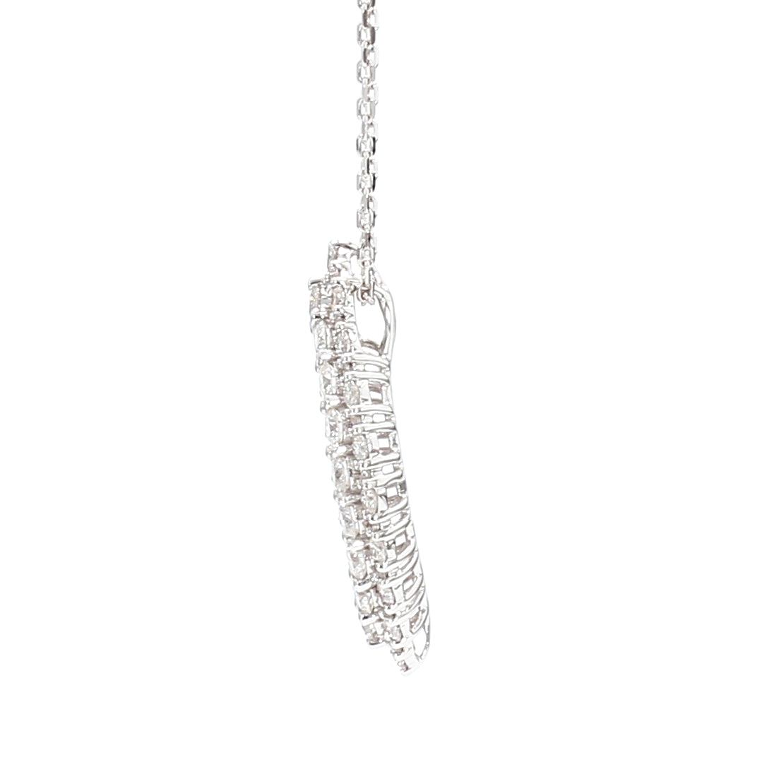 Natural White Round Diamond 0.99 Carat TW Gold Pendant