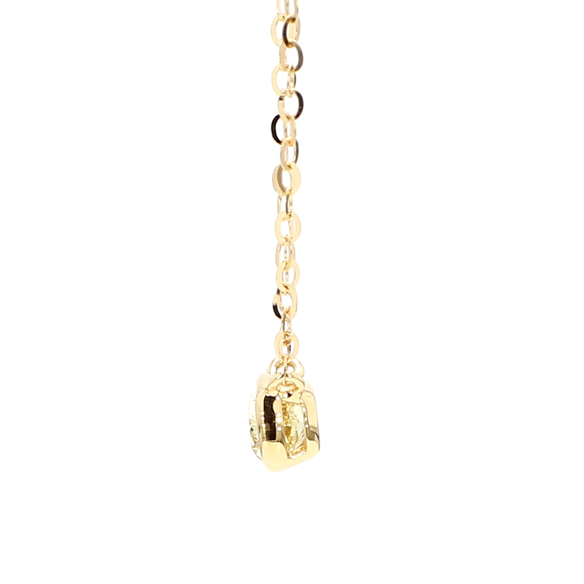 Natural Yellow Cushion Diamond 0.53 Carat TW Gold Necklace