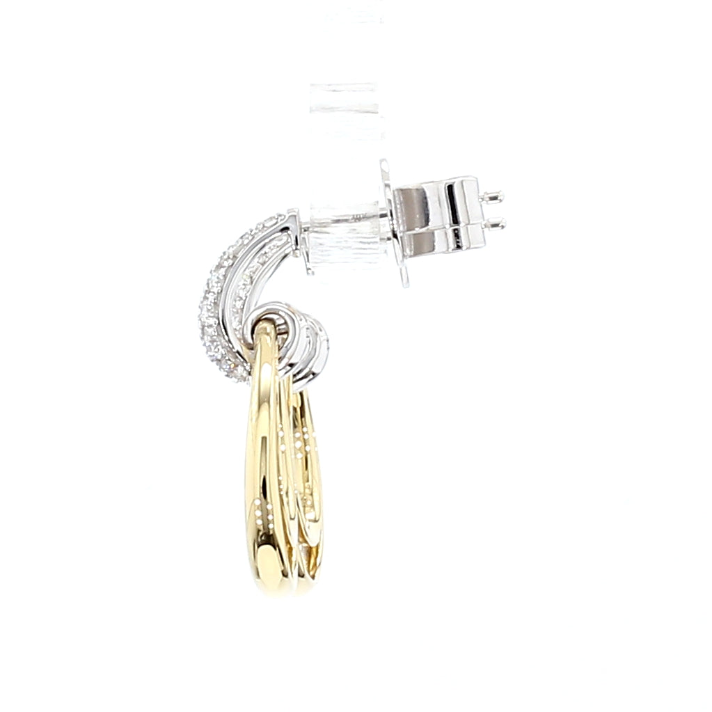 Natural White Round Diamond 0.32 Carat TW Gold Earrings