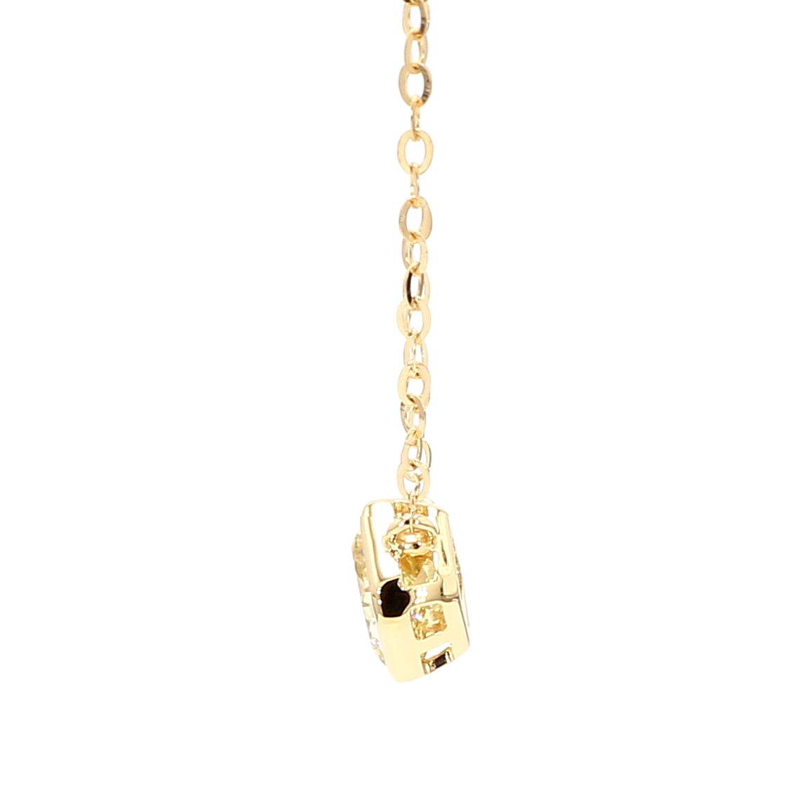 GIA Natural Fancy Light Yellow Radiant Diamond 0.70 Carat TW Gold Necklace
