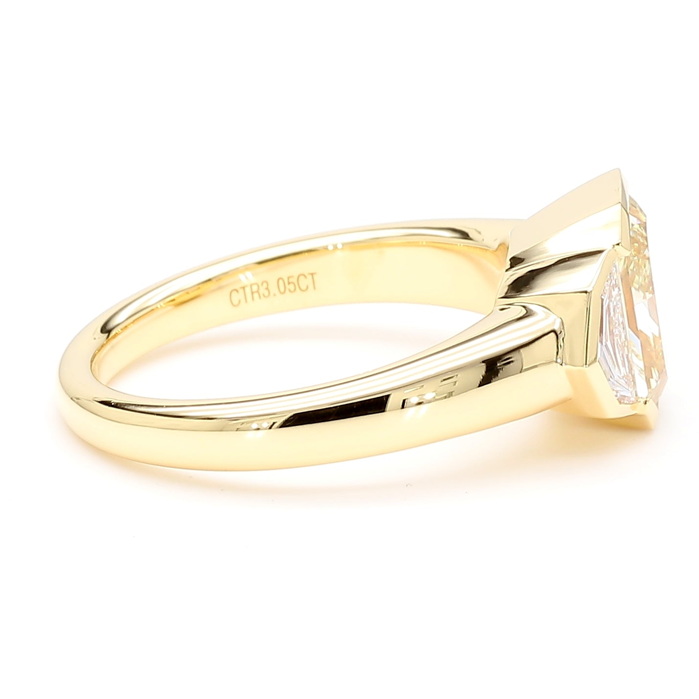 GIA Certified Natural Light Yellow Radiant Diamond 3.53 Carat TW Gold Ring