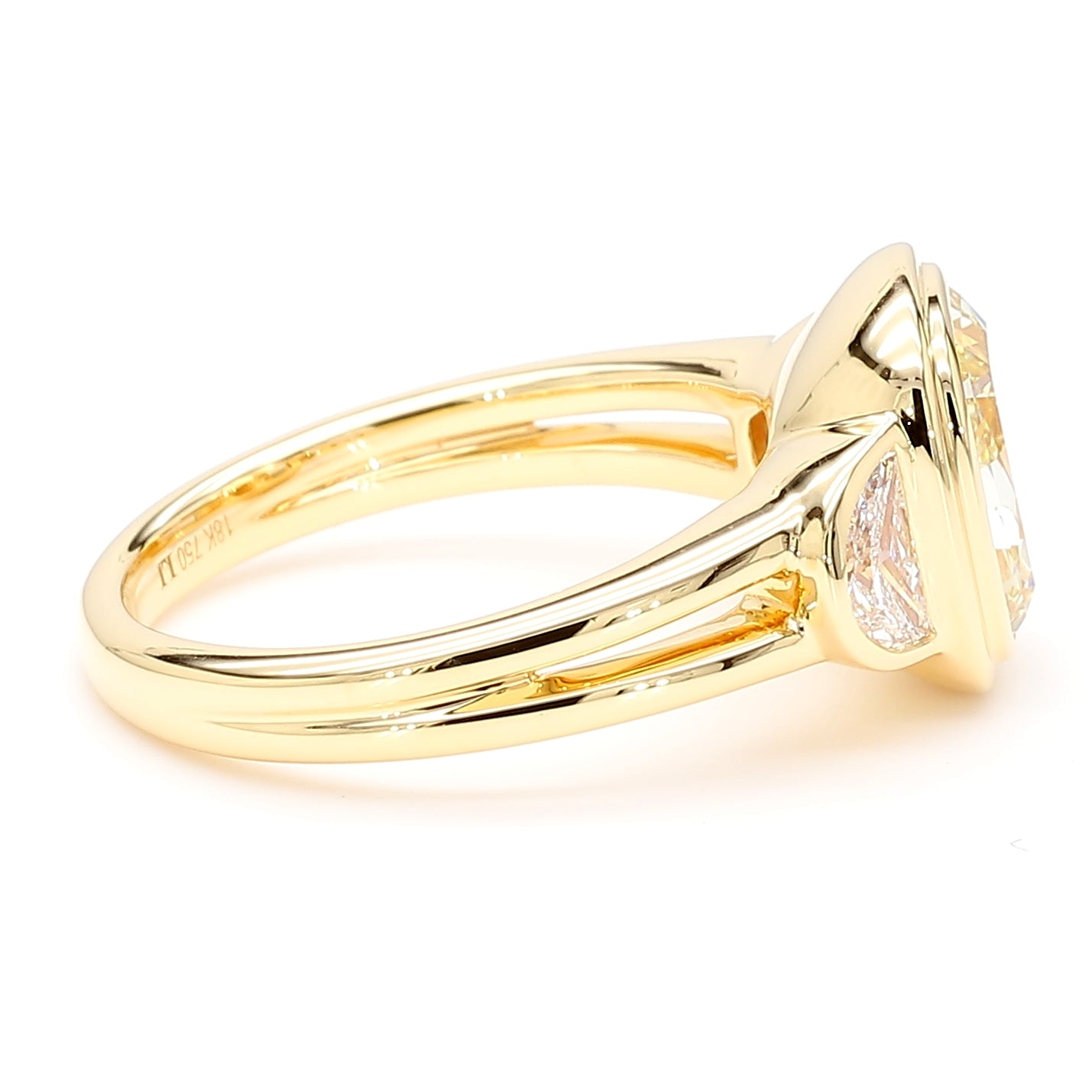 GIA Certified Natural Light Yellow Cushion Diamond 3.43 Carat TW Gold Ring