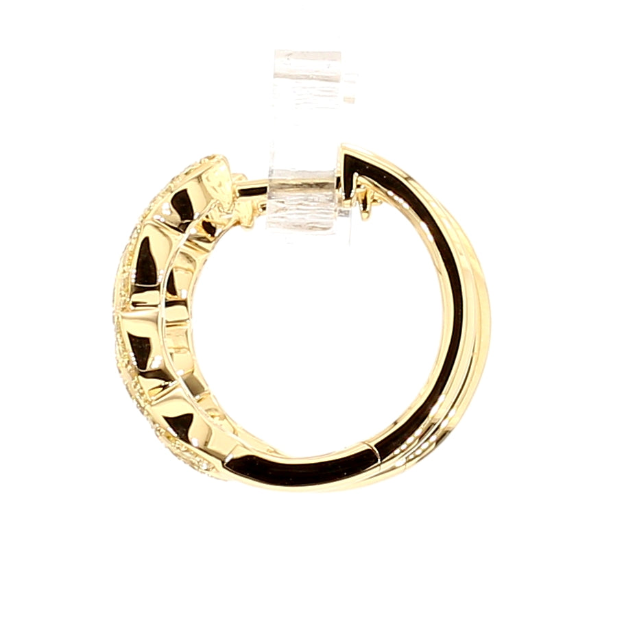 Natural Yellow Round Diamond 0.62 Carat TW Gold Earrings