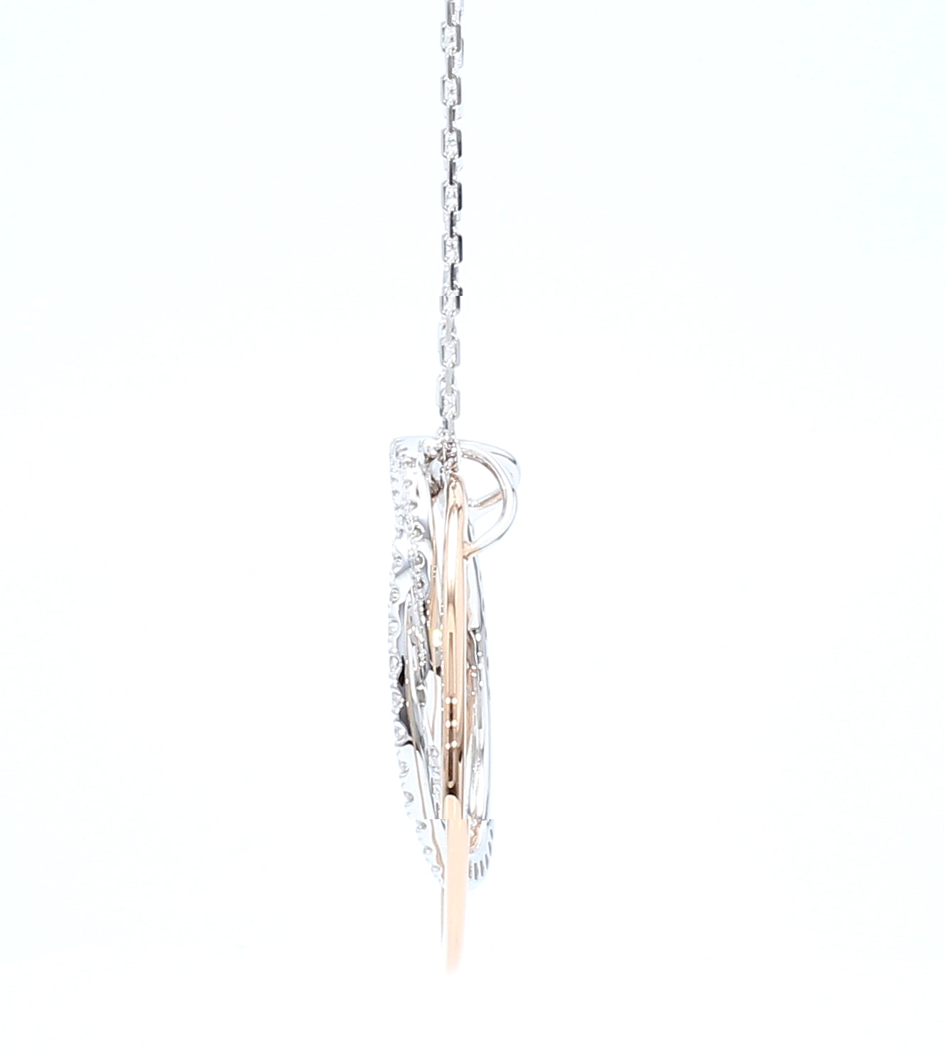 Natural White Round Diamond 1.14 Carat TW Gold Pendant