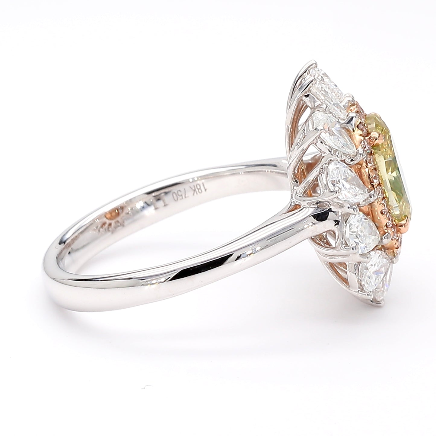 GIA Certified Natural Fancy Brownish Yellow Oval Diamond 2.95 Carat TW Gold Ring