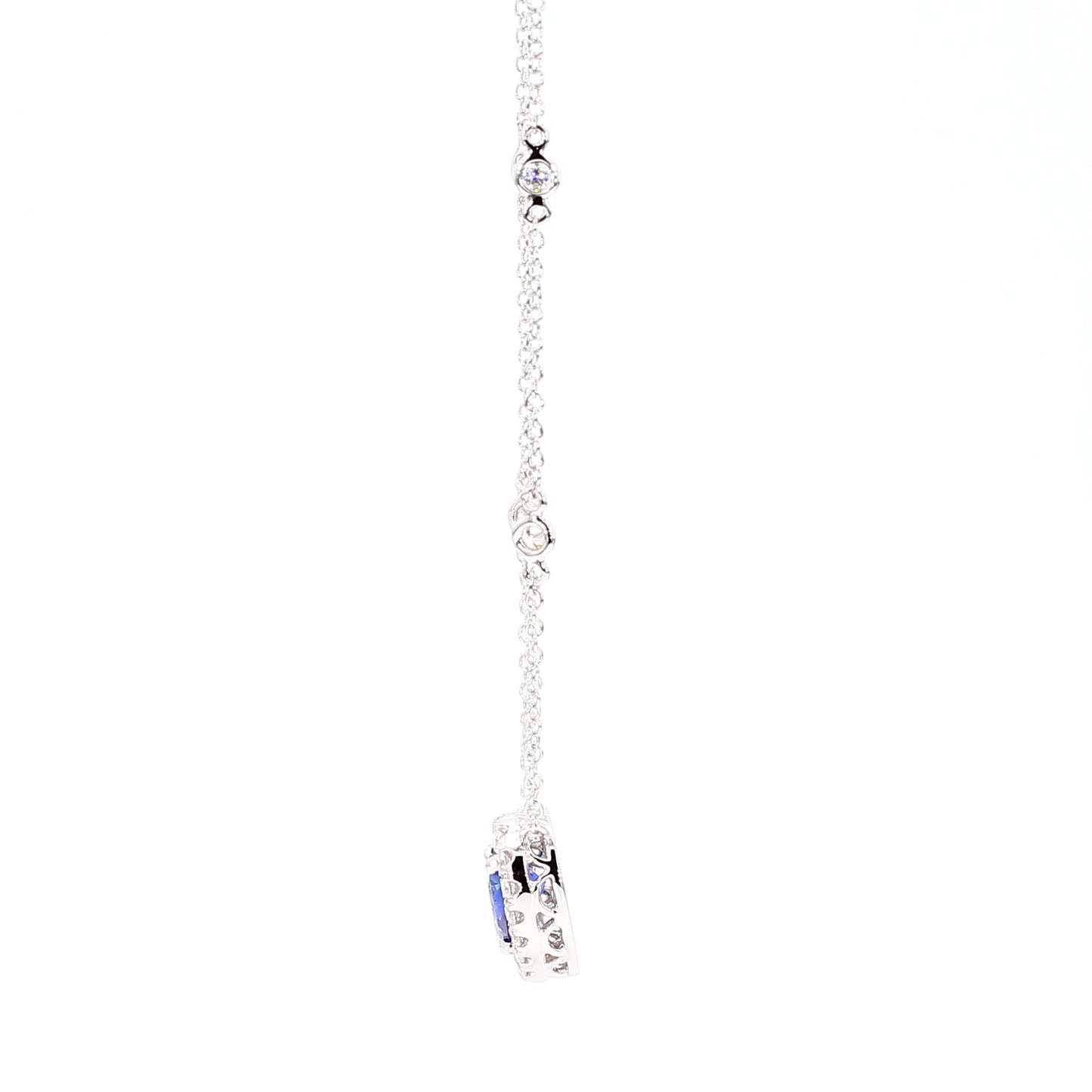 GIA Natural Blue Heart Sapphire and Diamond 2.14 Carat TW Gold Necklace