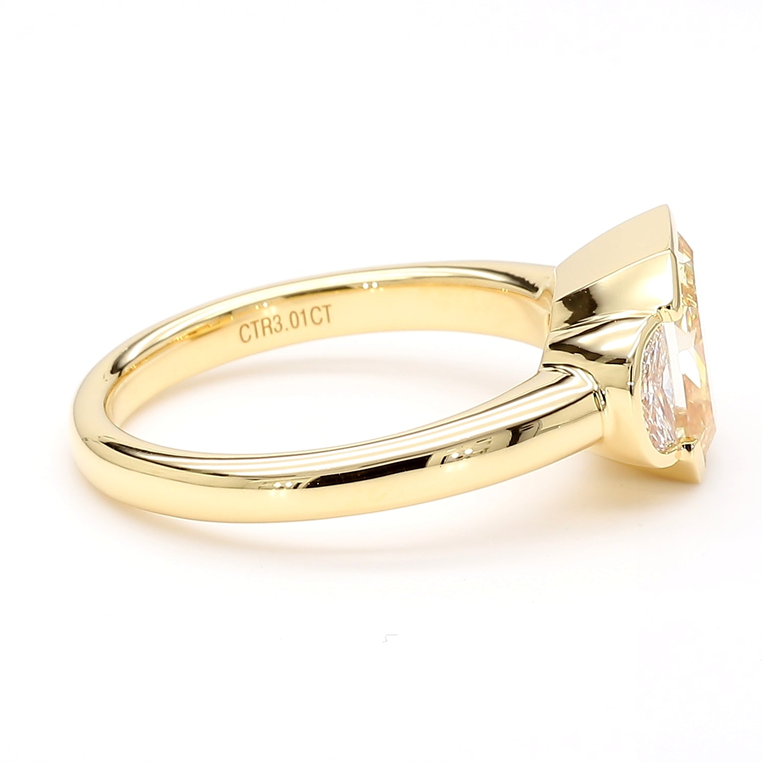 GIA Certified Natural Light Yellow Radiant Diamond 3.41 Carat TW Gold Ring