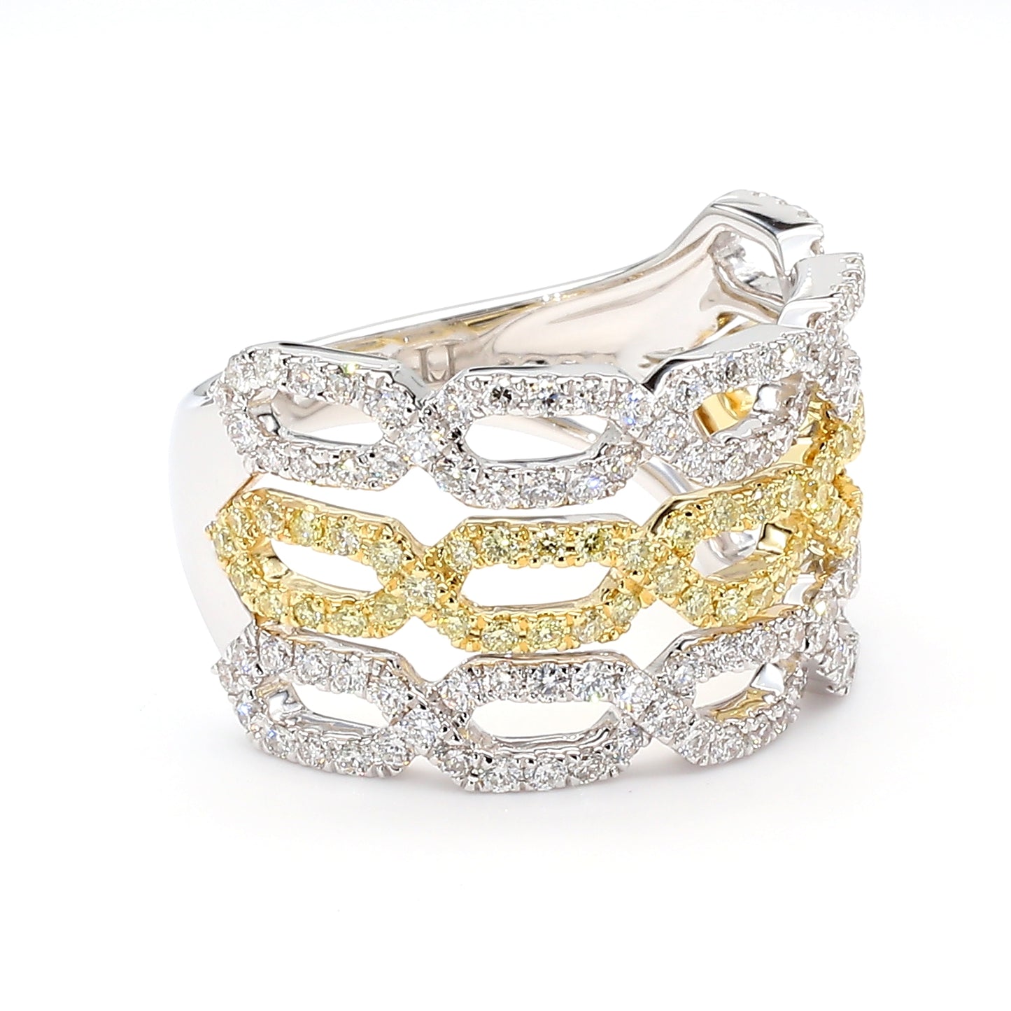 Natural Yellow Round Diamond 1.01 Carat TW Gold Ring