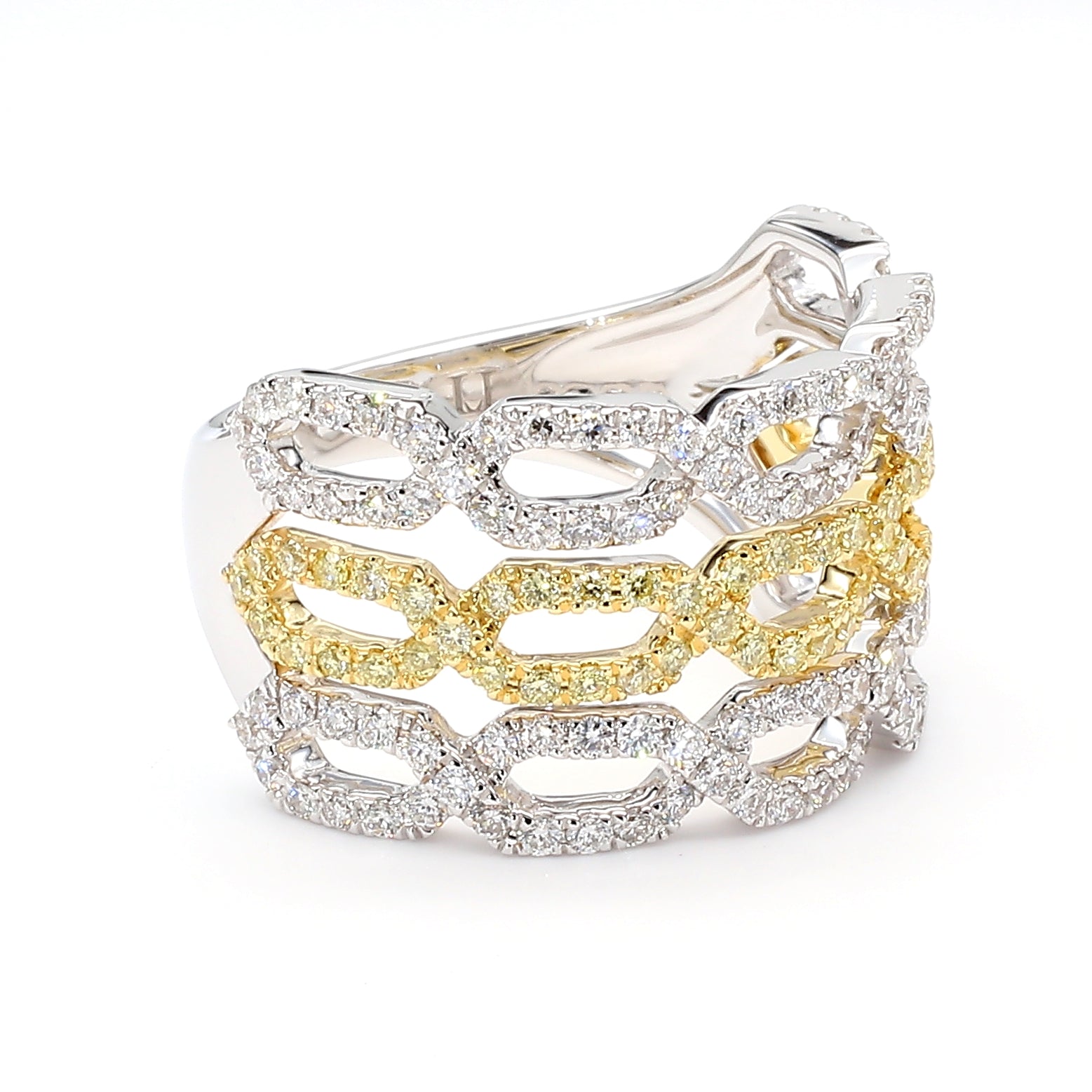 Natural Yellow Round Diamond 1.01 Carat TW Gold Ring