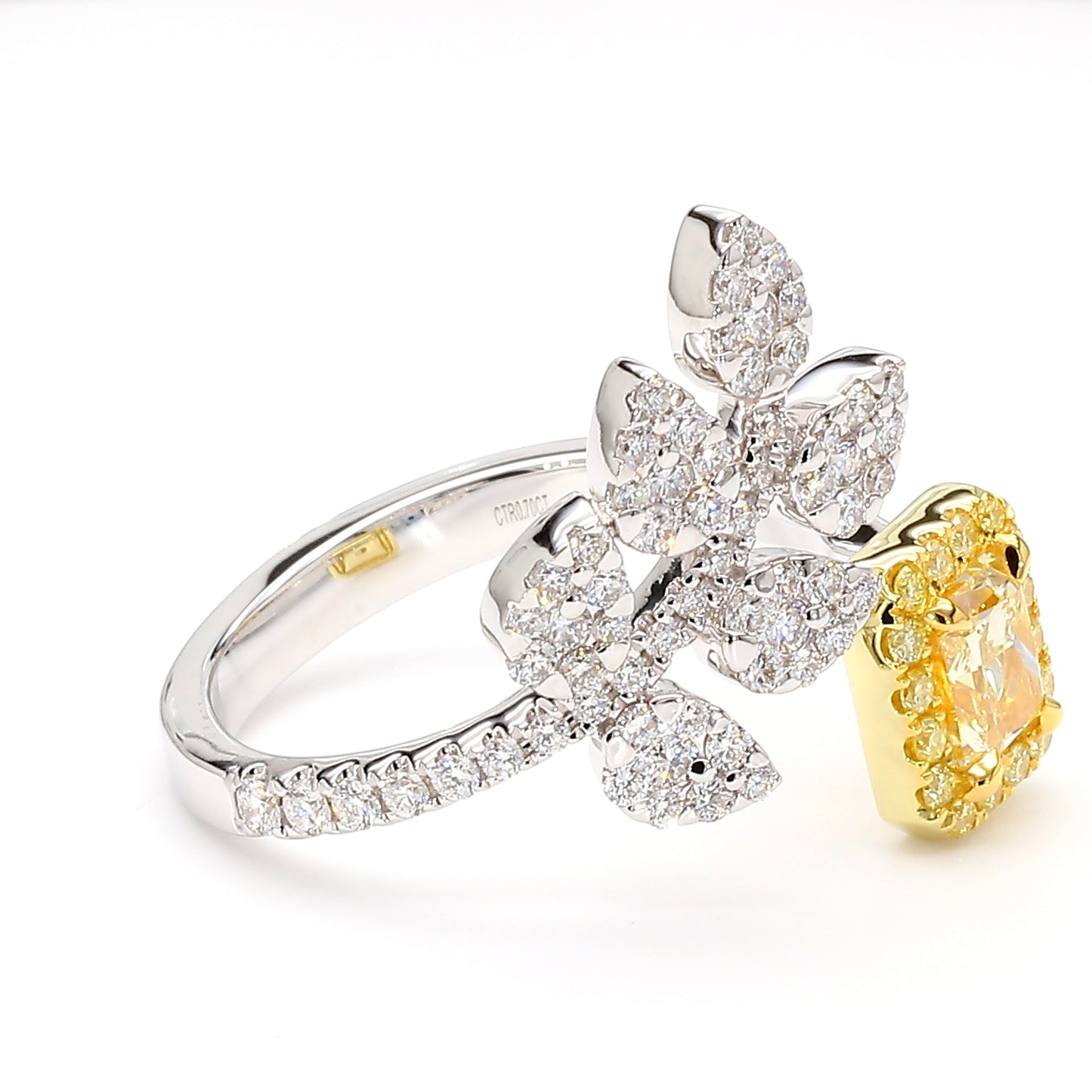 GIA Certified Natural Fancy Light Yellow Radiant Diamond 1.33 Carat TW Gold Ring