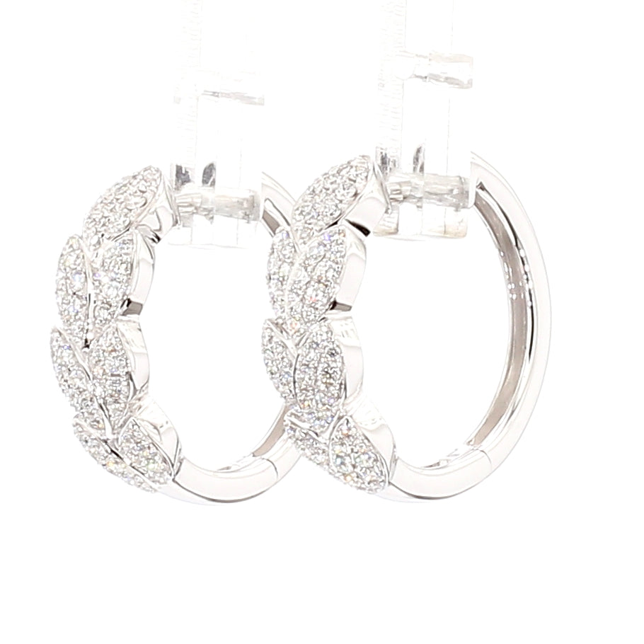 Natural White Round Diamond 0.64 Carat TW Gold Earrings
