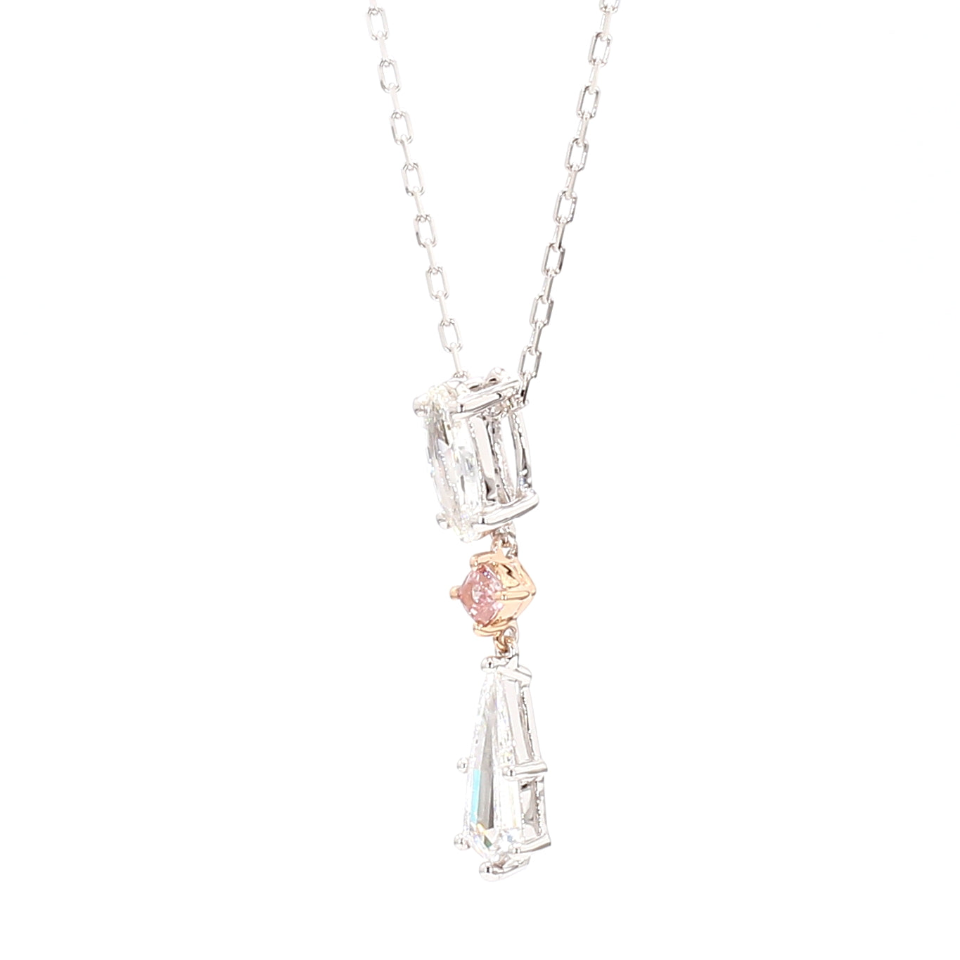 GIA Certified Natural Fancy Pink Cushion Diamond 1.05 Carat TW Gold Pendant