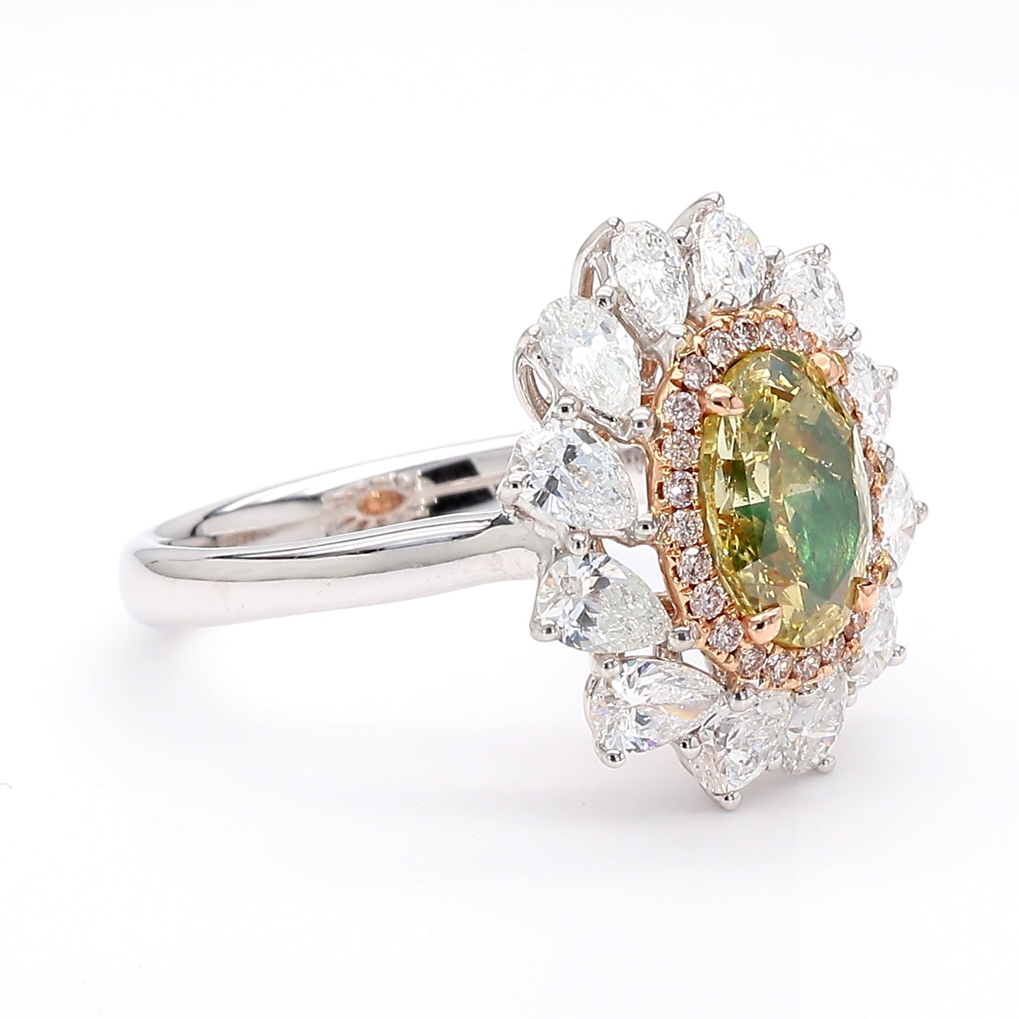 GIA Certified Natural Fancy Brownish Yellow Oval Diamond 2.95 Carat TW Gold Ring