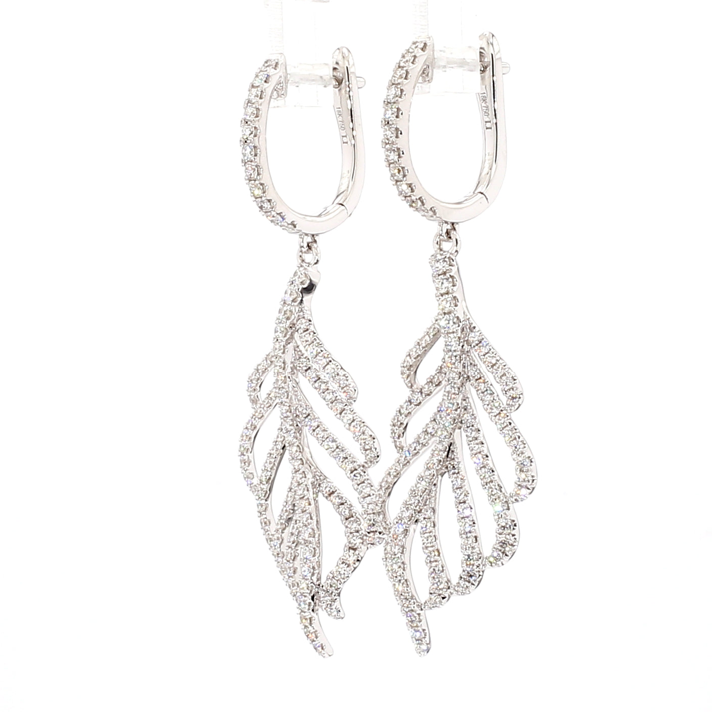 Natural Round Diamond 1.28 Carat TW Gold Earrings