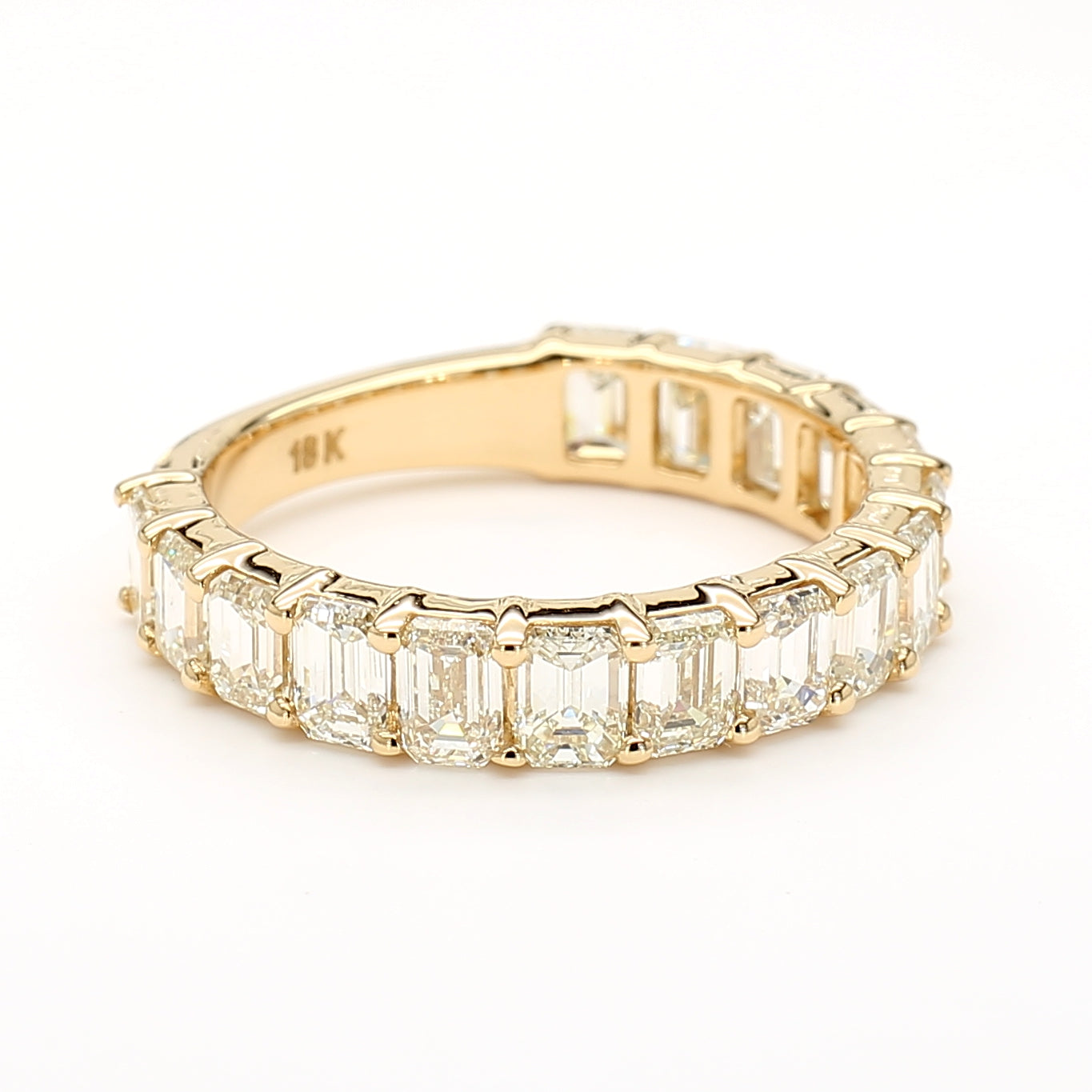 Natural White Emerald Diamond 3.23 Carat TW Gold Ring
