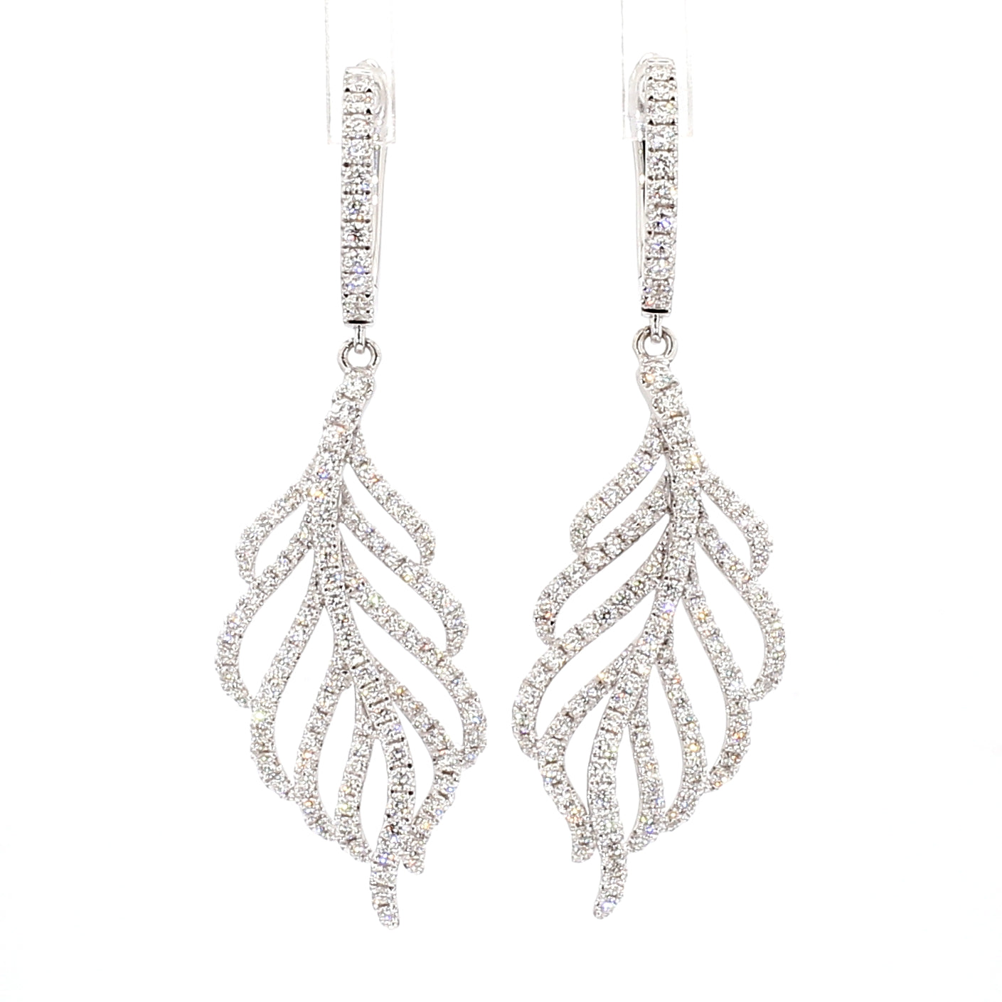 Natural Round Diamond 1.28 Carat TW Gold Earrings