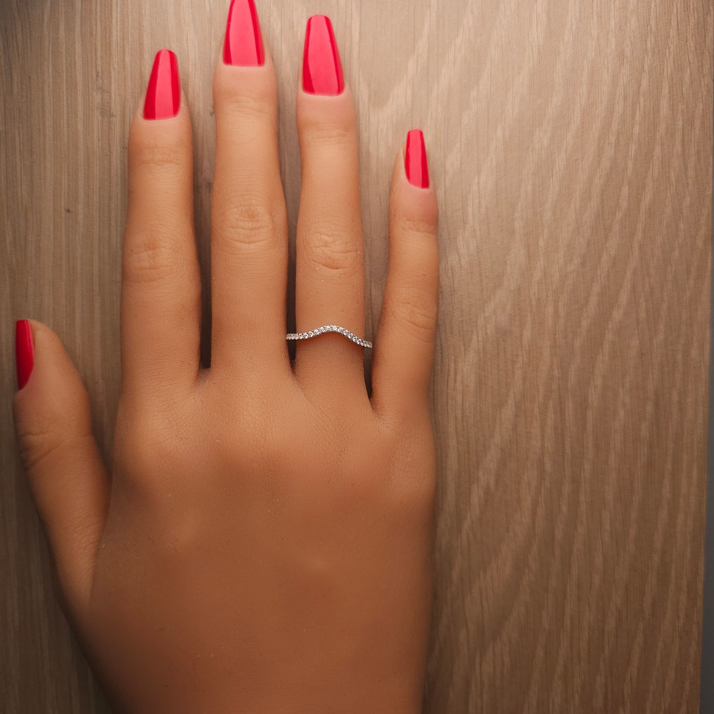 Natural Round White Diamond 0.19 Carat TW Gold Band
