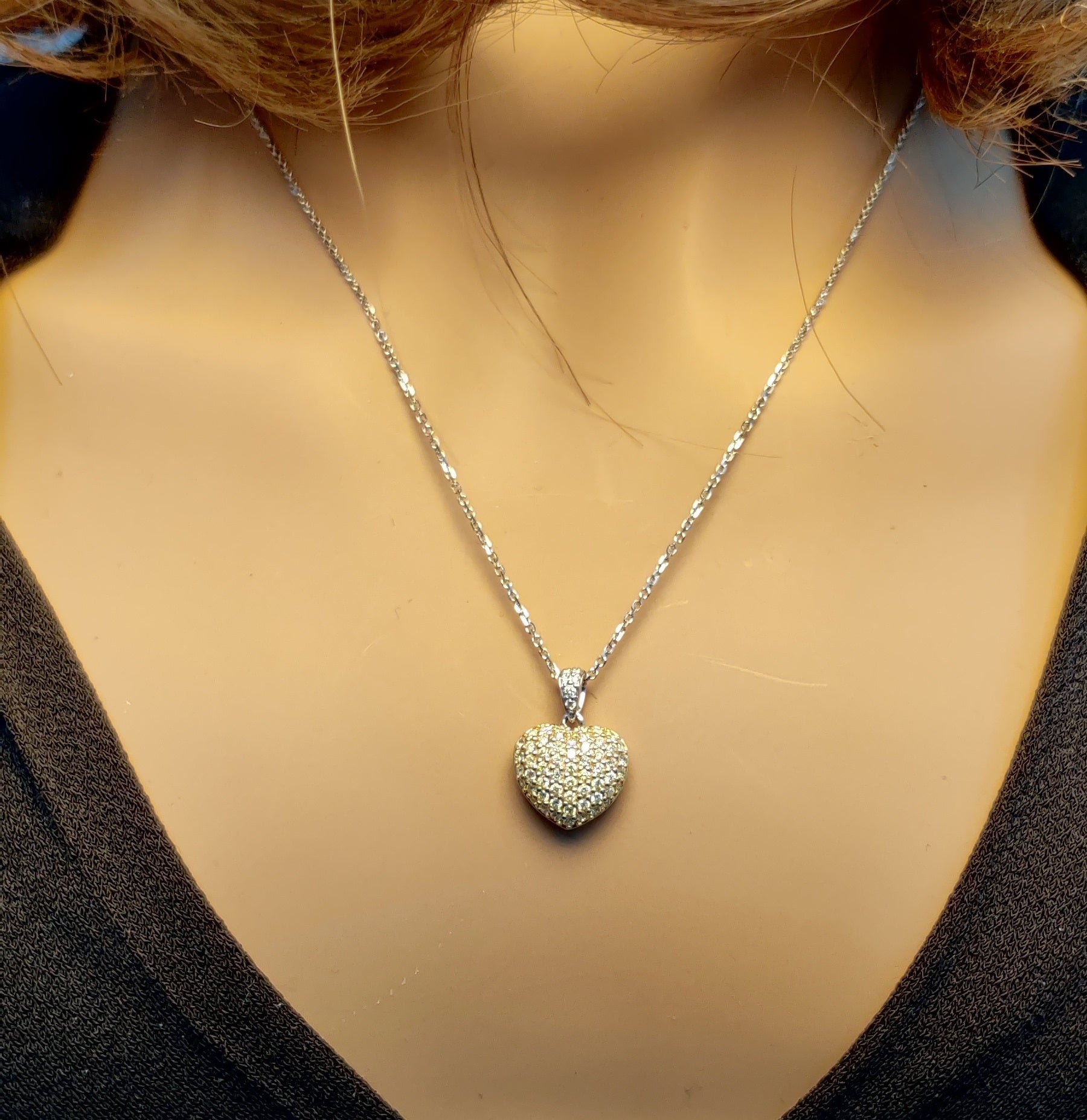 Natural Yellow Round Diamond 0.51 Carat TW Gold Pendant