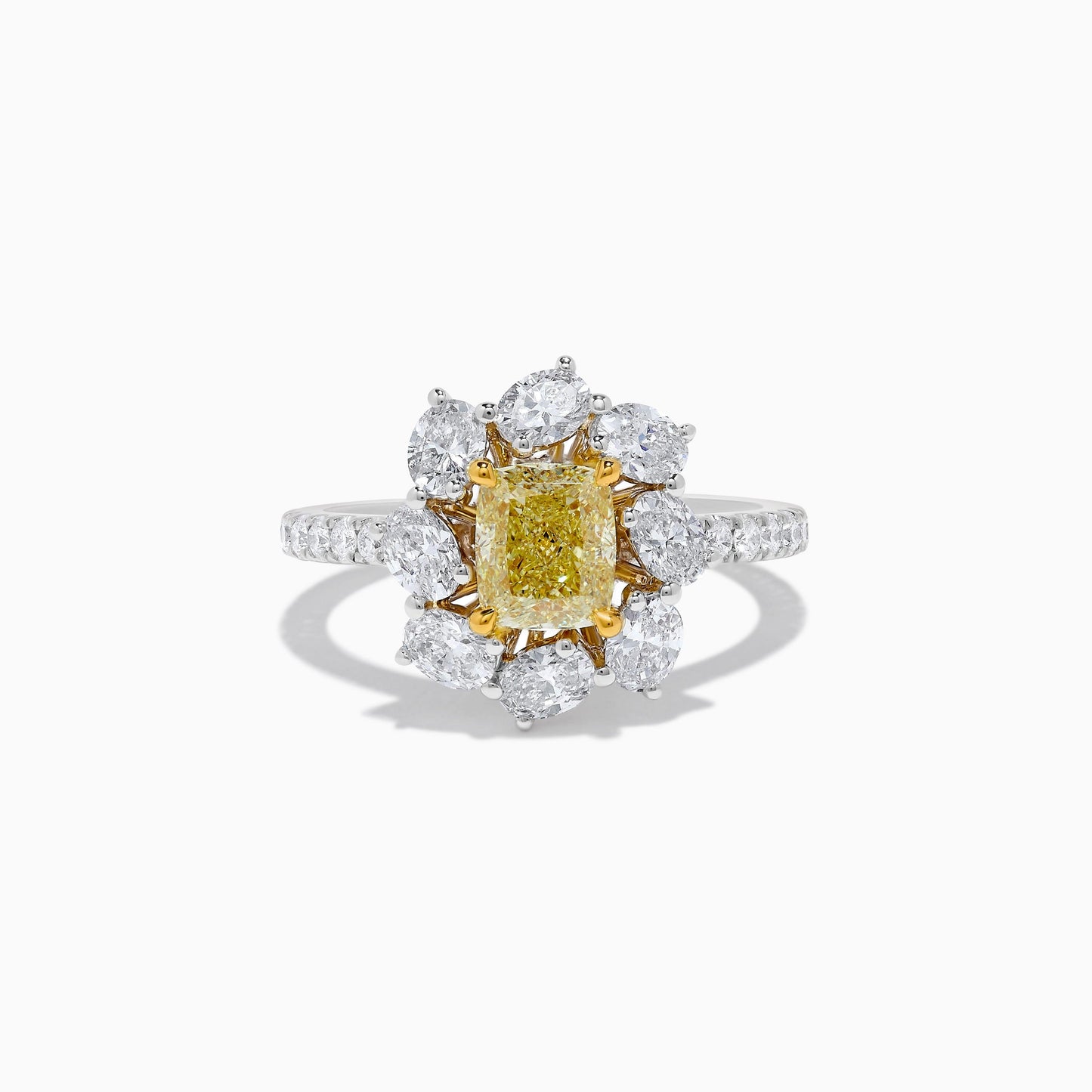 GIA Certified Natural Yellow Cushion Diamond 2.66 Carat TW Gold Cocktail Ring