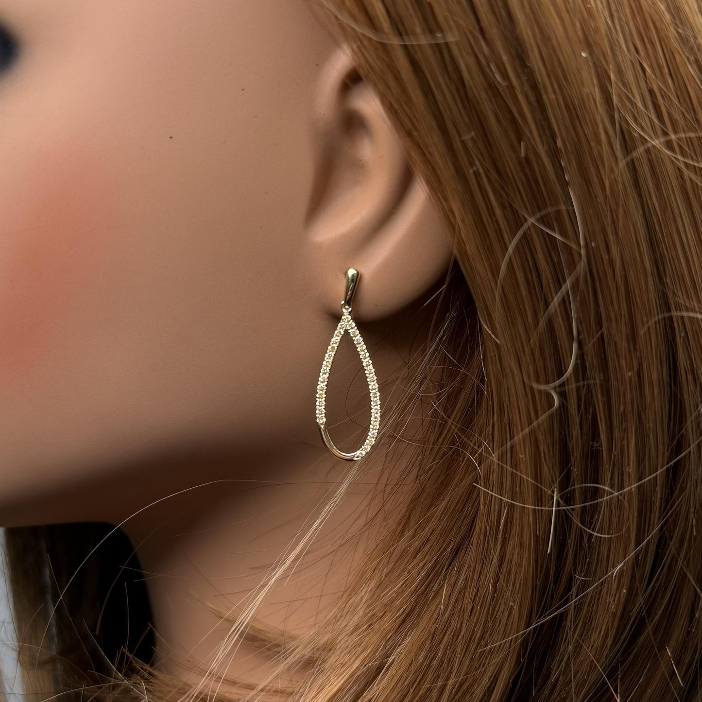Natural Yellow Round Diamond 0.43 Carat TW Yellow Gold Hoop Earrings