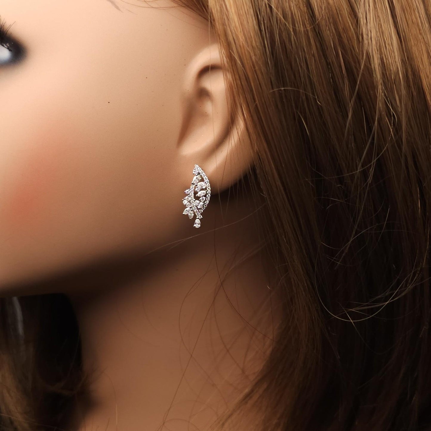 Natural White Marquise Diamond 0.99 Carat TW White Gold Marquise Earrings