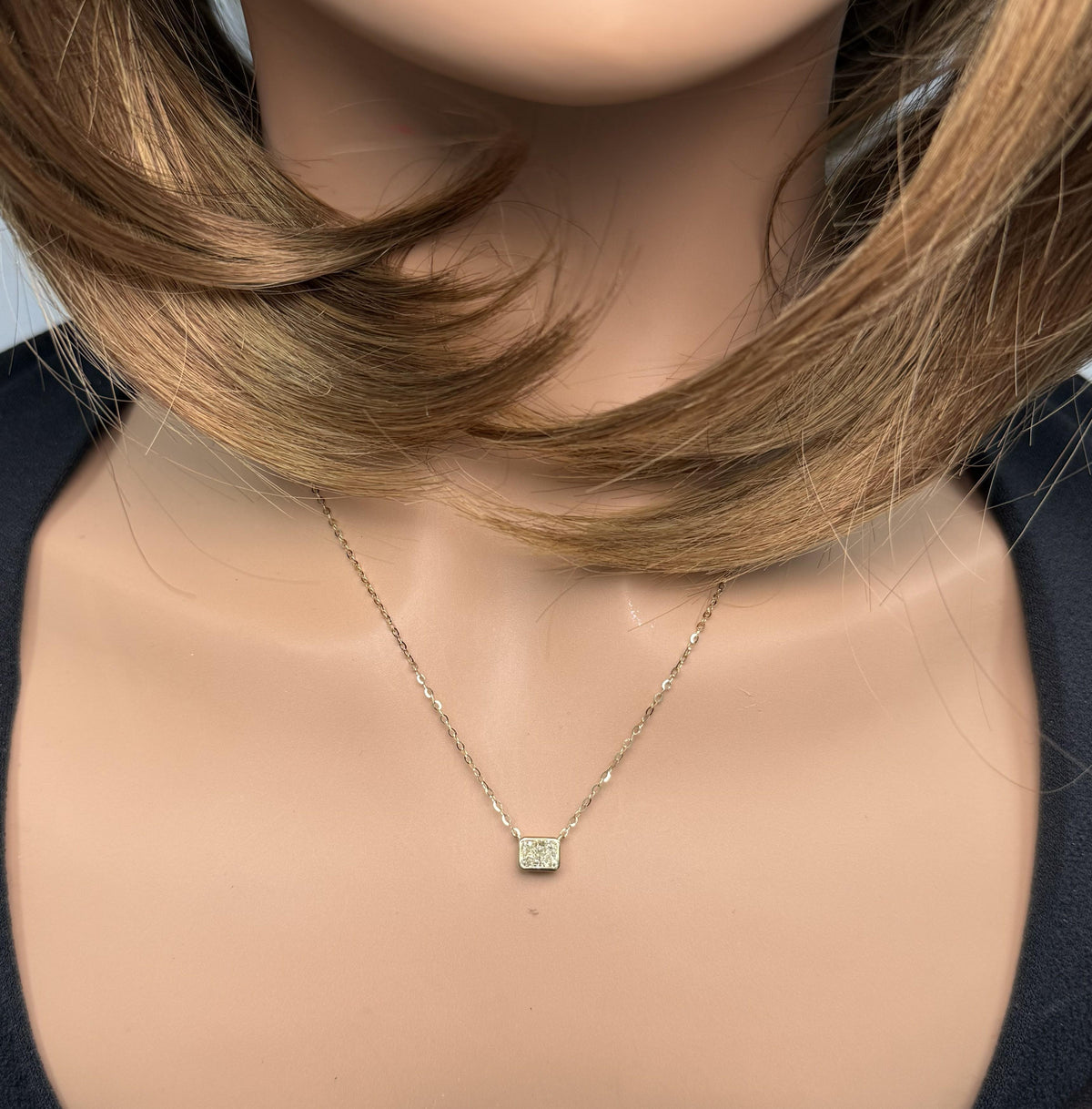 GIA Certified Natural Light Yellow Radiant Diamond 0.74 Carat TW Gold Necklace