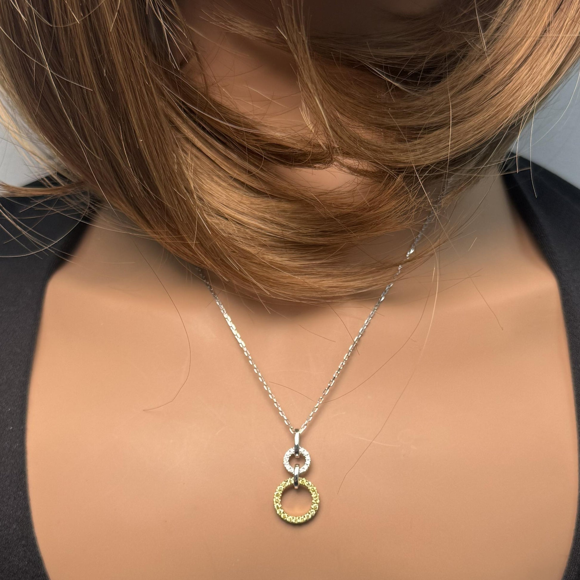 Natural Yellow Round Diamond .33 Carat TW Gold Drop Pendant