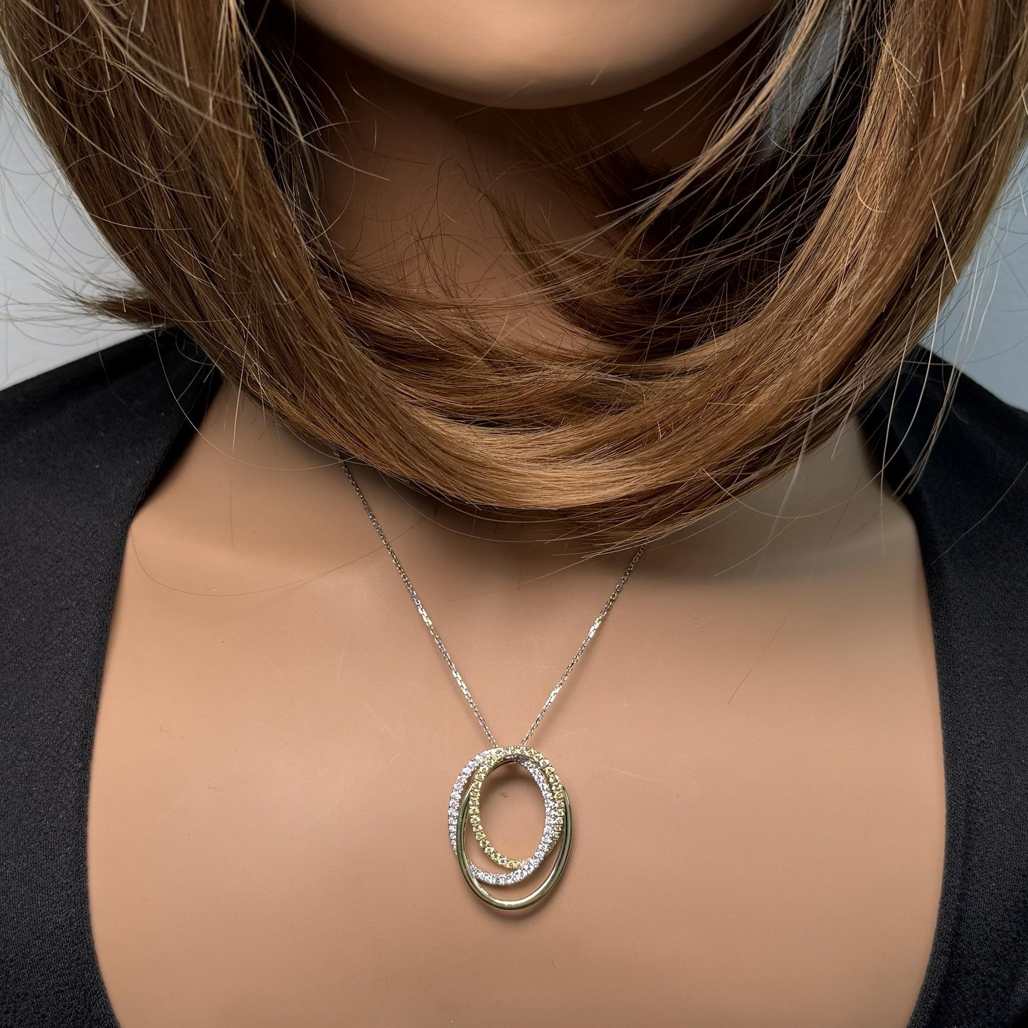 Natural Yellow Round Diamond .70 Carat TW Gold Drop Pendant