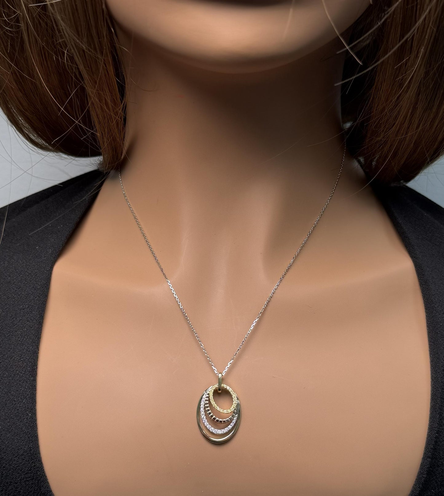 Natural Yellow Round Diamond .28 Carat TW Gold Drop Pendant