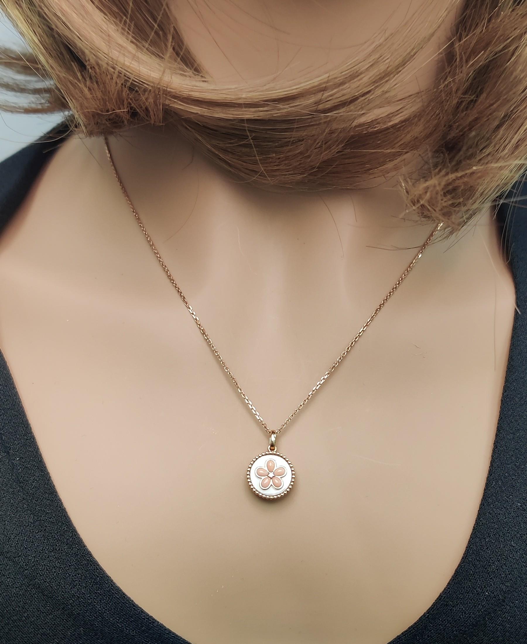 Natural Pearl and White Diamond .60 Carat TW Rose Gold Drop Pendant