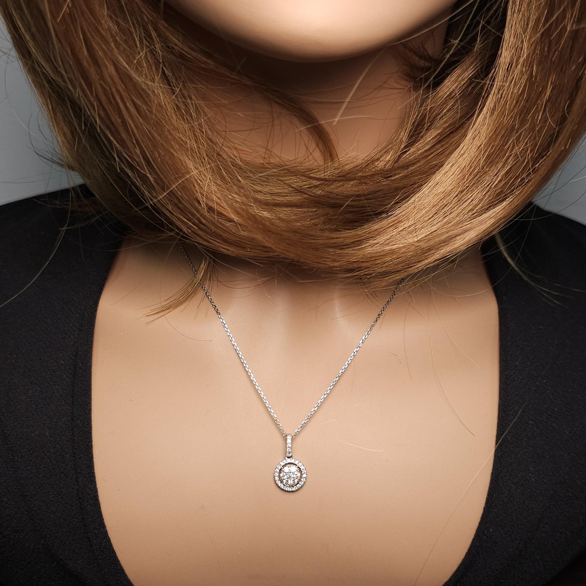Natural Pink Round Diamond 0.47 Carat TW Rose Gold Drop Pendant