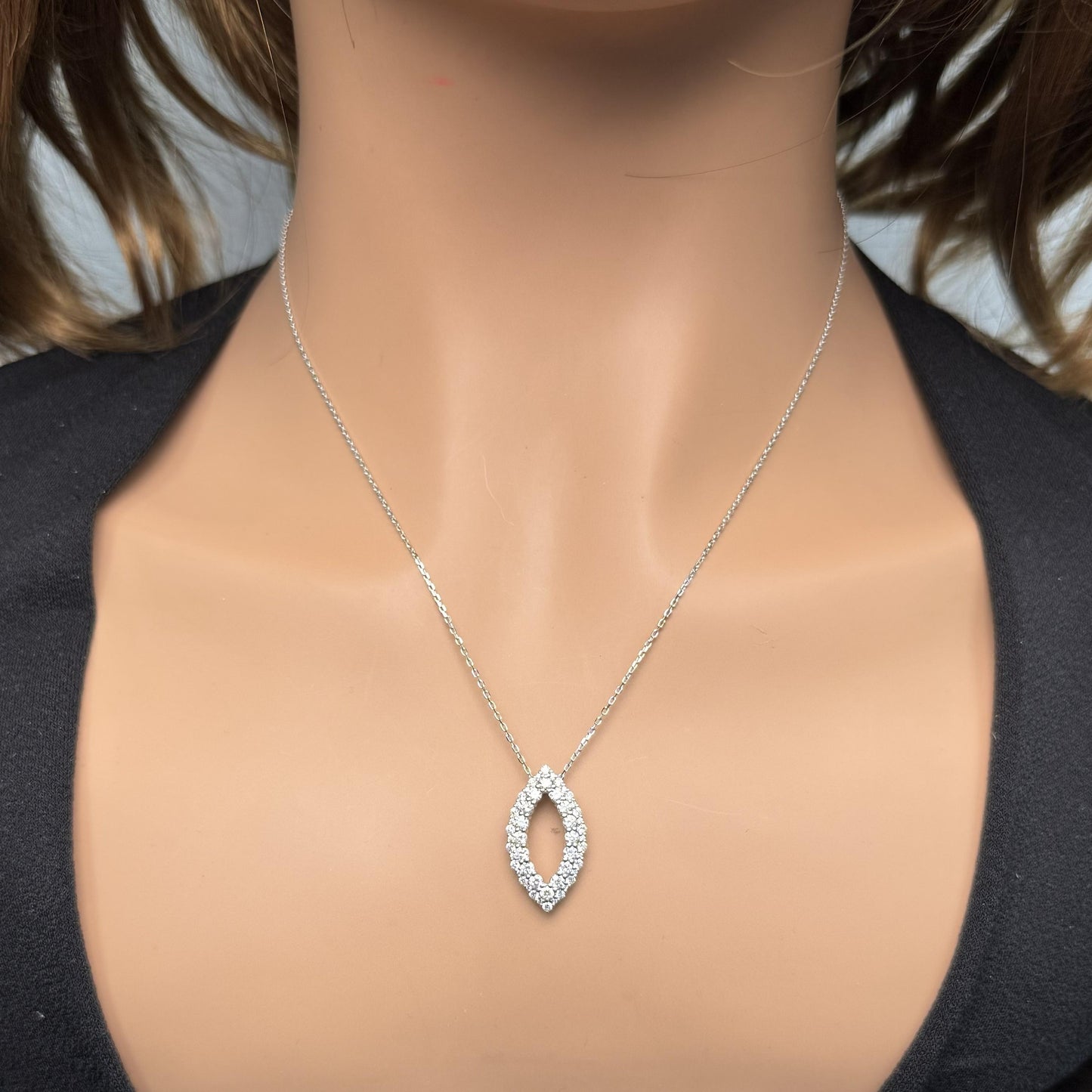 Natural White Round Diamond 0.99 Carat TW Gold Pendant