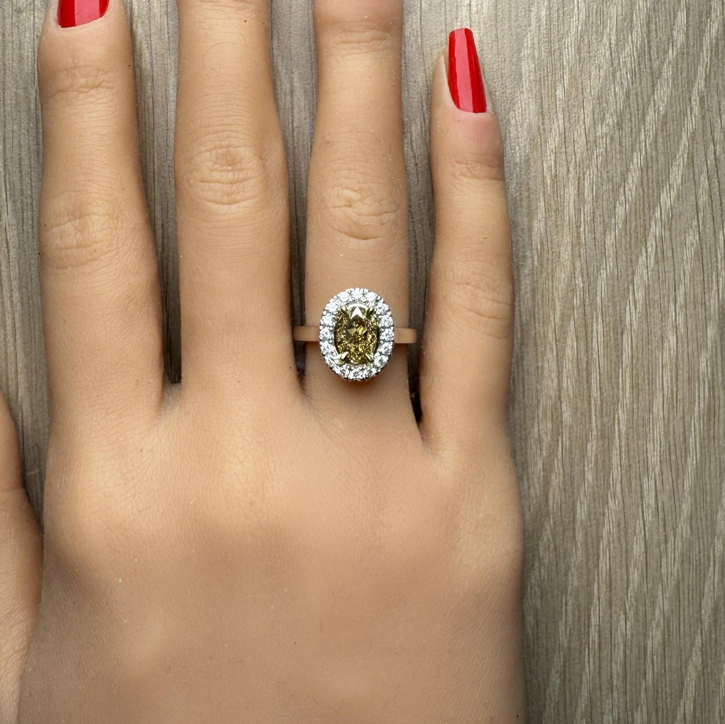 GIA Certified Fancy Brown-Yellow Diamond 1.87 Carat TW Gold Cocktail Ring