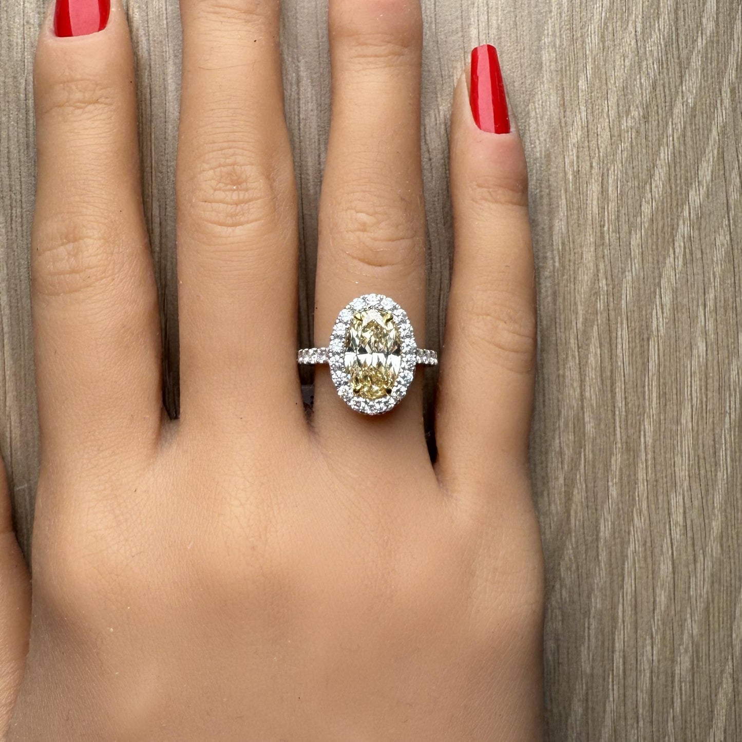 GIA Certified Fancy Brownish Yellow Oval Diamond 4.06 Carat TW Cocktail Ring