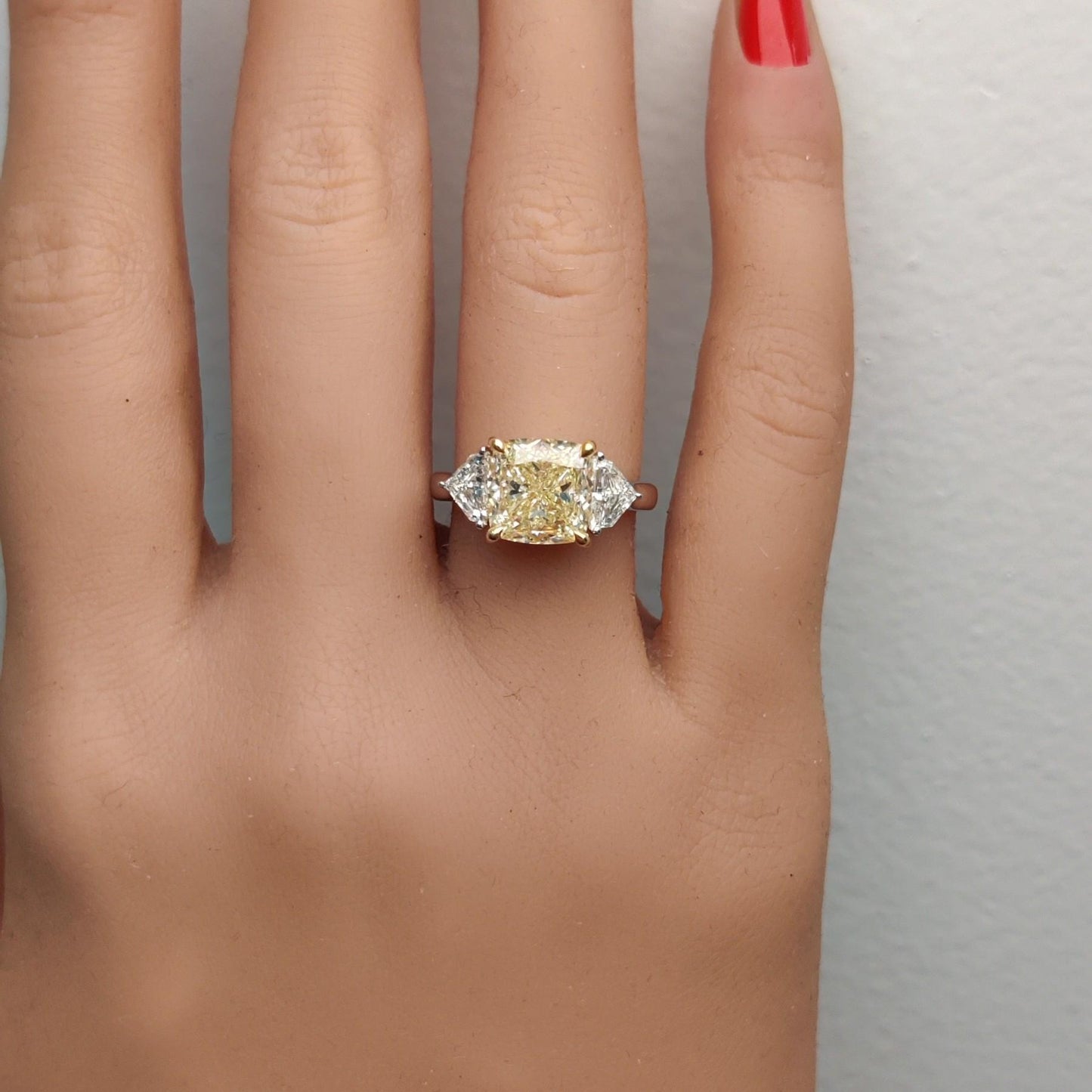 GIA Certified Natural Yellow Cushion Diamond 4.69 Carat TW Gold Cocktail Ring