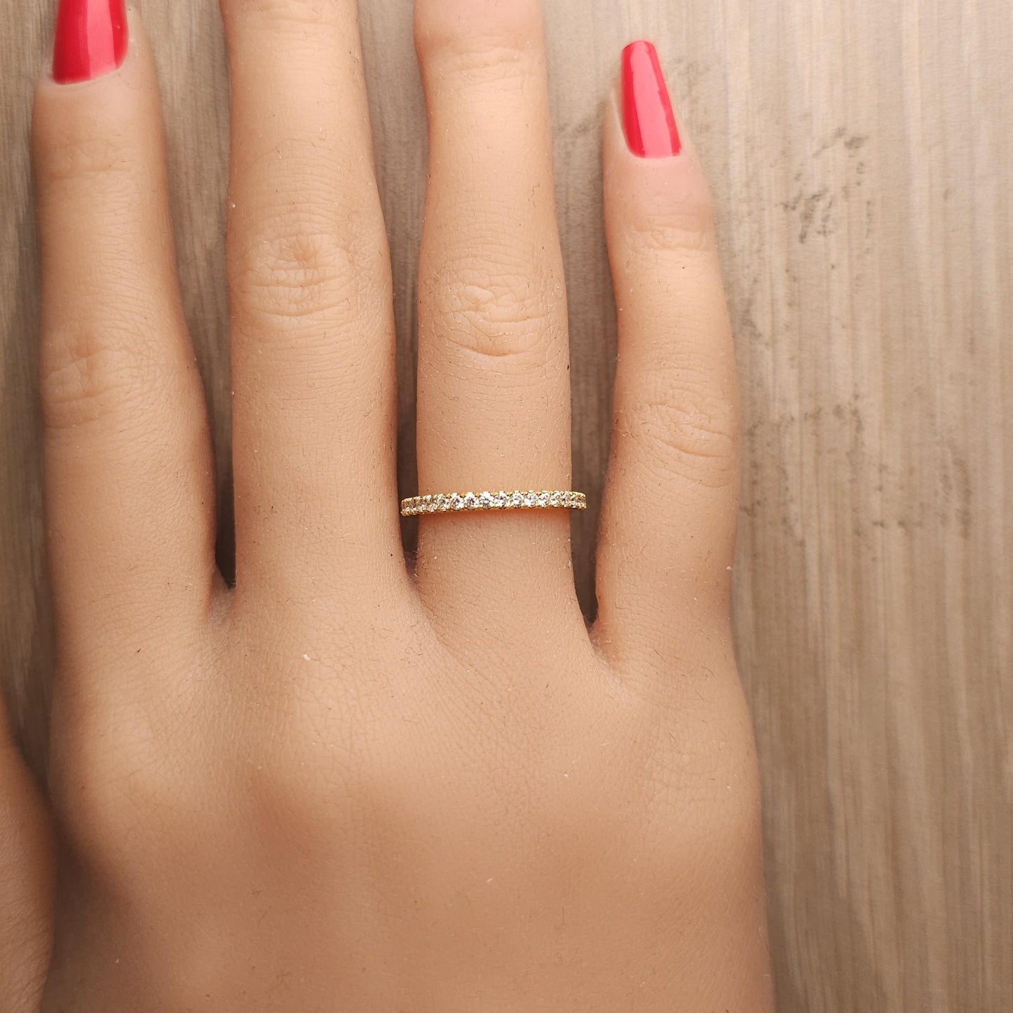 Natural Yellow Round Diamond .42 Carat TW Yellow Gold Wedding Band